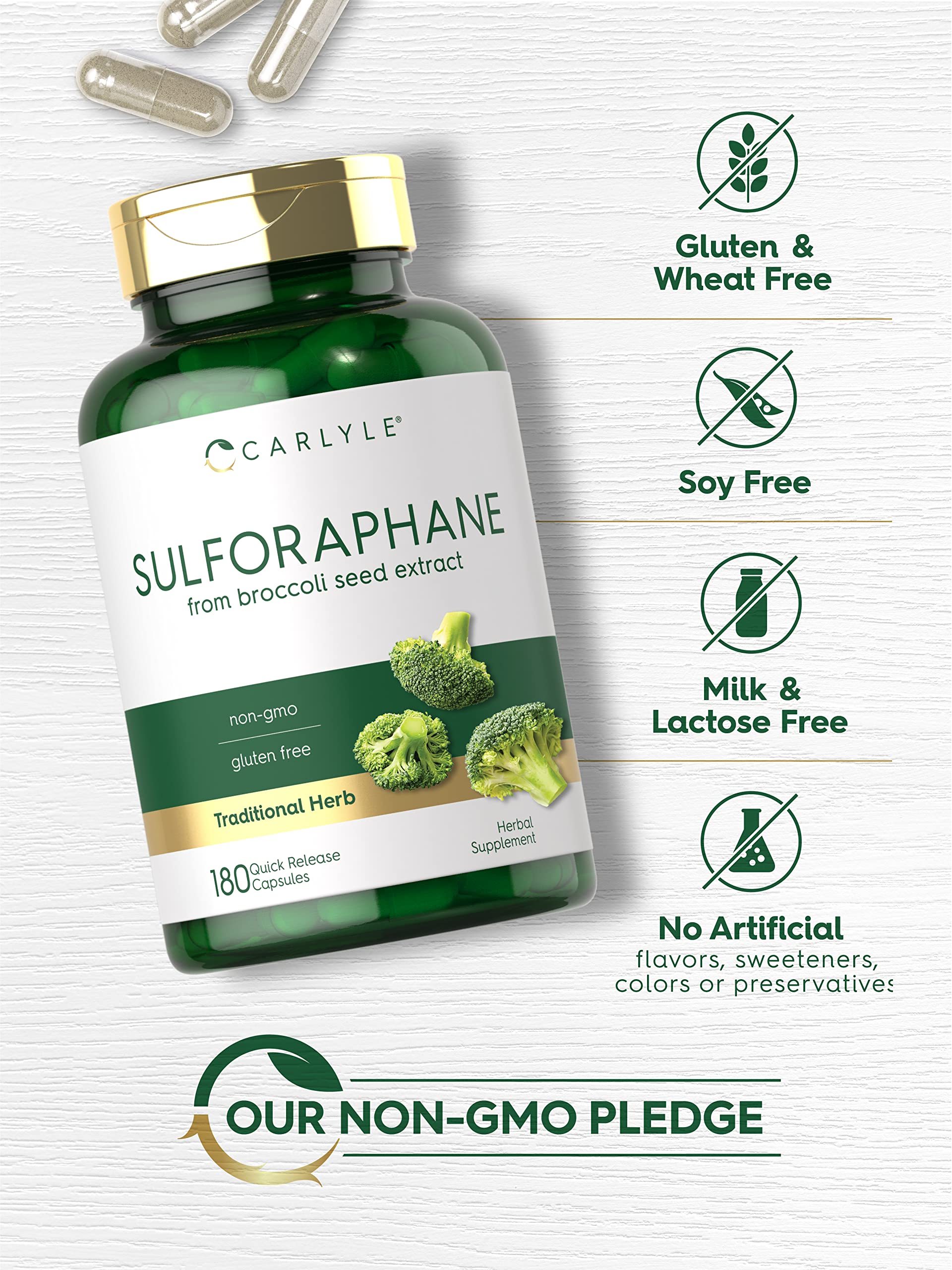 Carlyle Sulforaphane | from Broccoli Seed Extract | 180 Capsules | Traditional Herbal Carlyle uk supplements