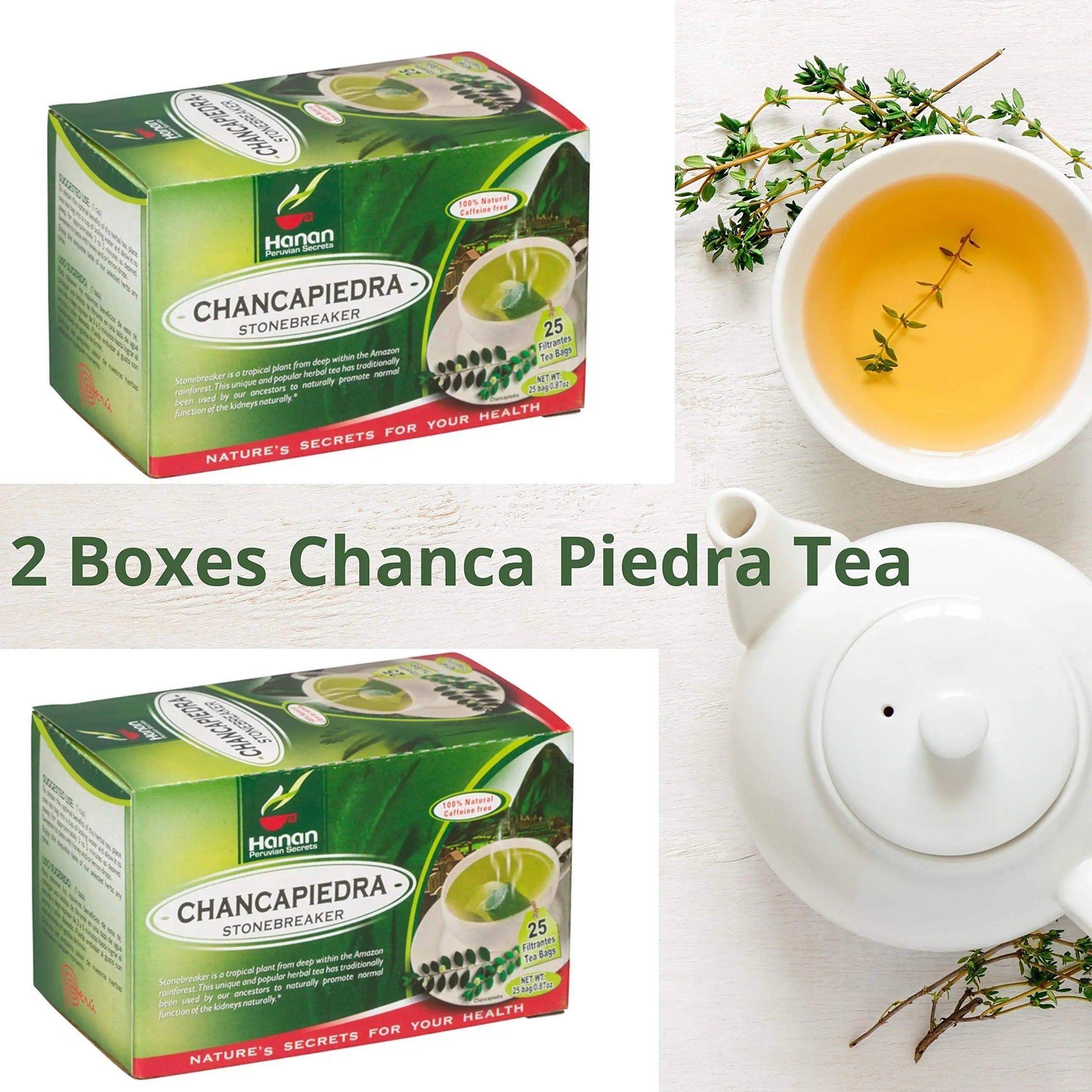 Stone Breaker Chanca Piedra Herbal Tea - 100% Naural from Peru (2x 25 Tea Bags Pack) Natural Kidney Cleanse & Gallbladder Stones Support– Detoxify Urinary Tract, Flush Impurities, Clear Urinary System AOSGYA uk supplements
