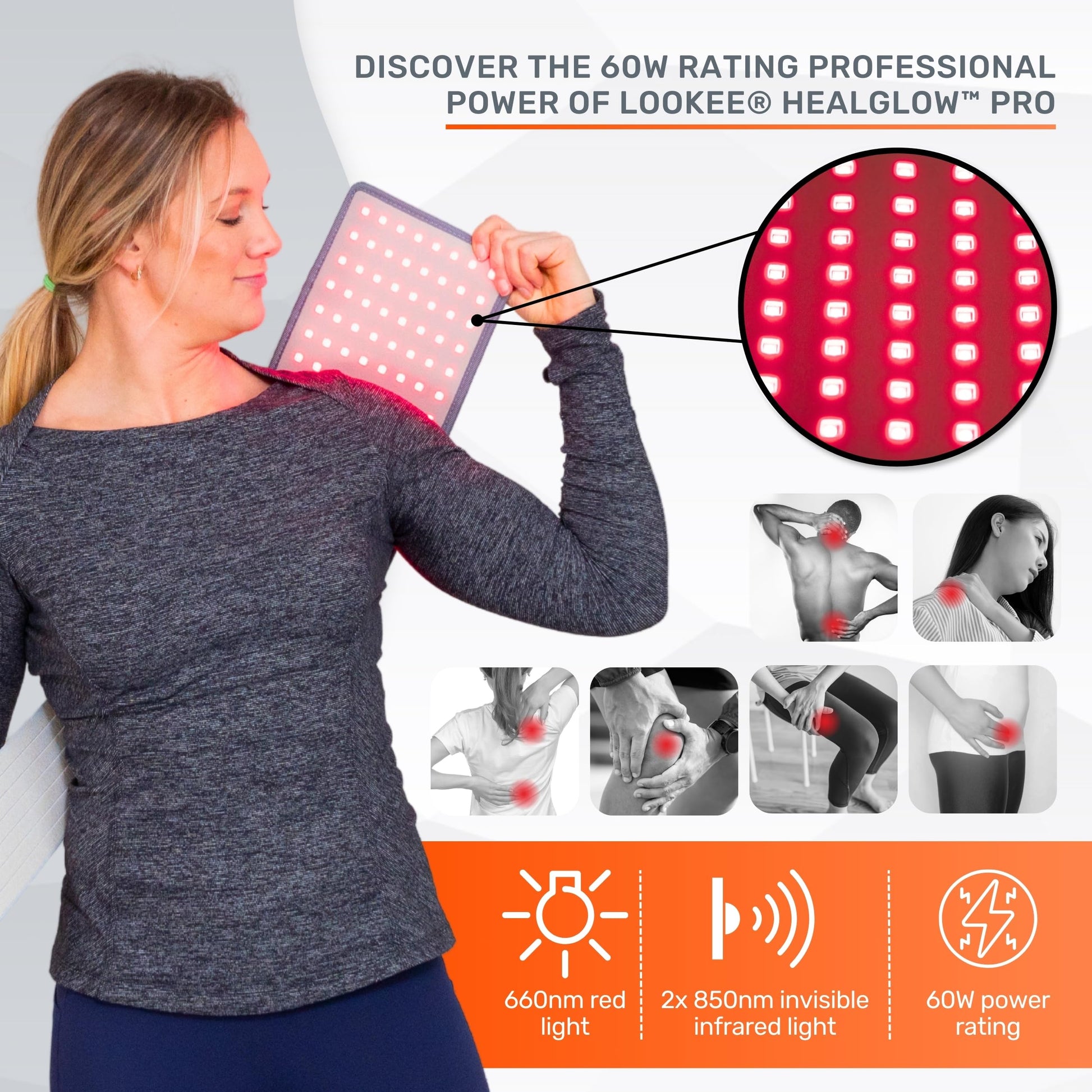 LOOKEE HealGlow Pro Medical Infrared & Red-Light Therapy Belt - LED Technology - 60W Powerful LOOKEE uk supplements