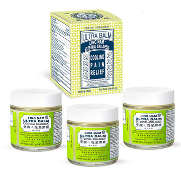 Ling Nam Ultra Balm External Analgesic, for Cooling Pain Relief Simple Backache Arthritis Strains Bruises Sprain, Muscle Pain, Muscle Soreness, 2.3oz (Pack of 3) Ling Nam uk supplements