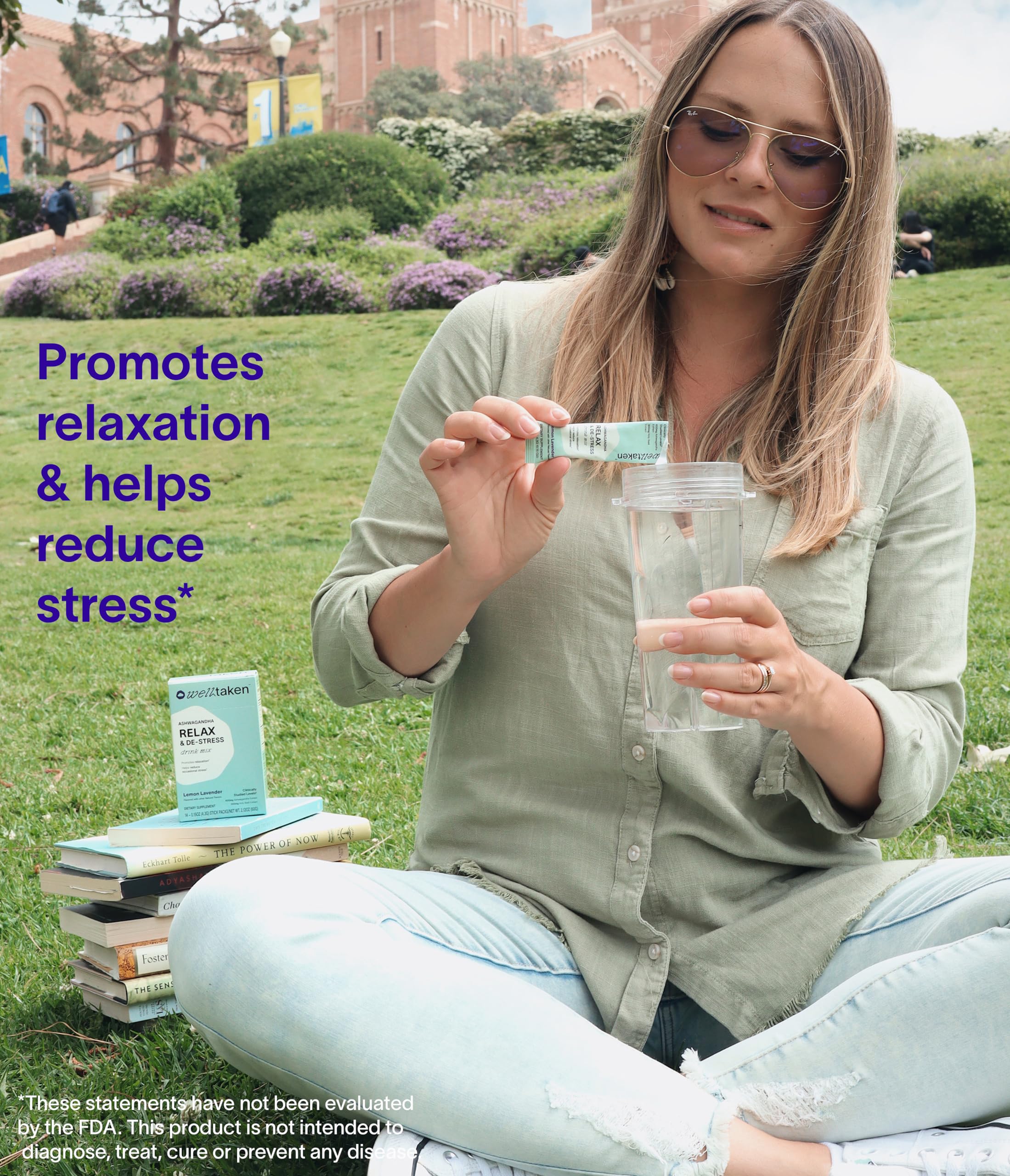 WellTaken Ashwagandha Relax & De-Stress Powder - Lemon Lavender 14ct Box - 600mg Ashwagandha, 200mg L-Theanine, Holy Basil – Supports Stress, Relaxation – Vegan, No Added Sugar - 14 Servings WellTaken uk supplements