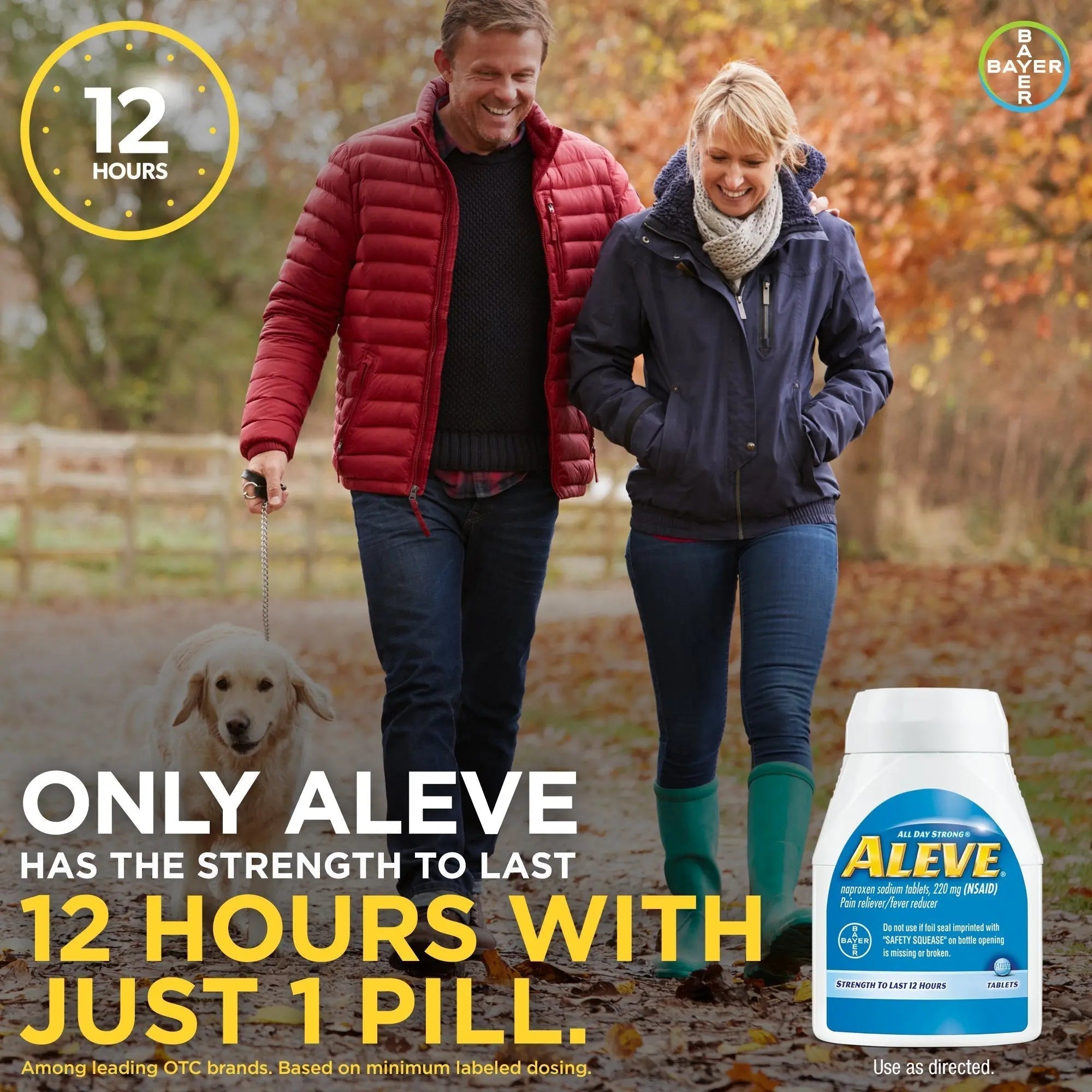 Aleve Tablets with Naproxen Sodium, 220mg (NSAID) Pain Reliever/Fever Reducer, 24 Count, Blue Aleve uk supplements