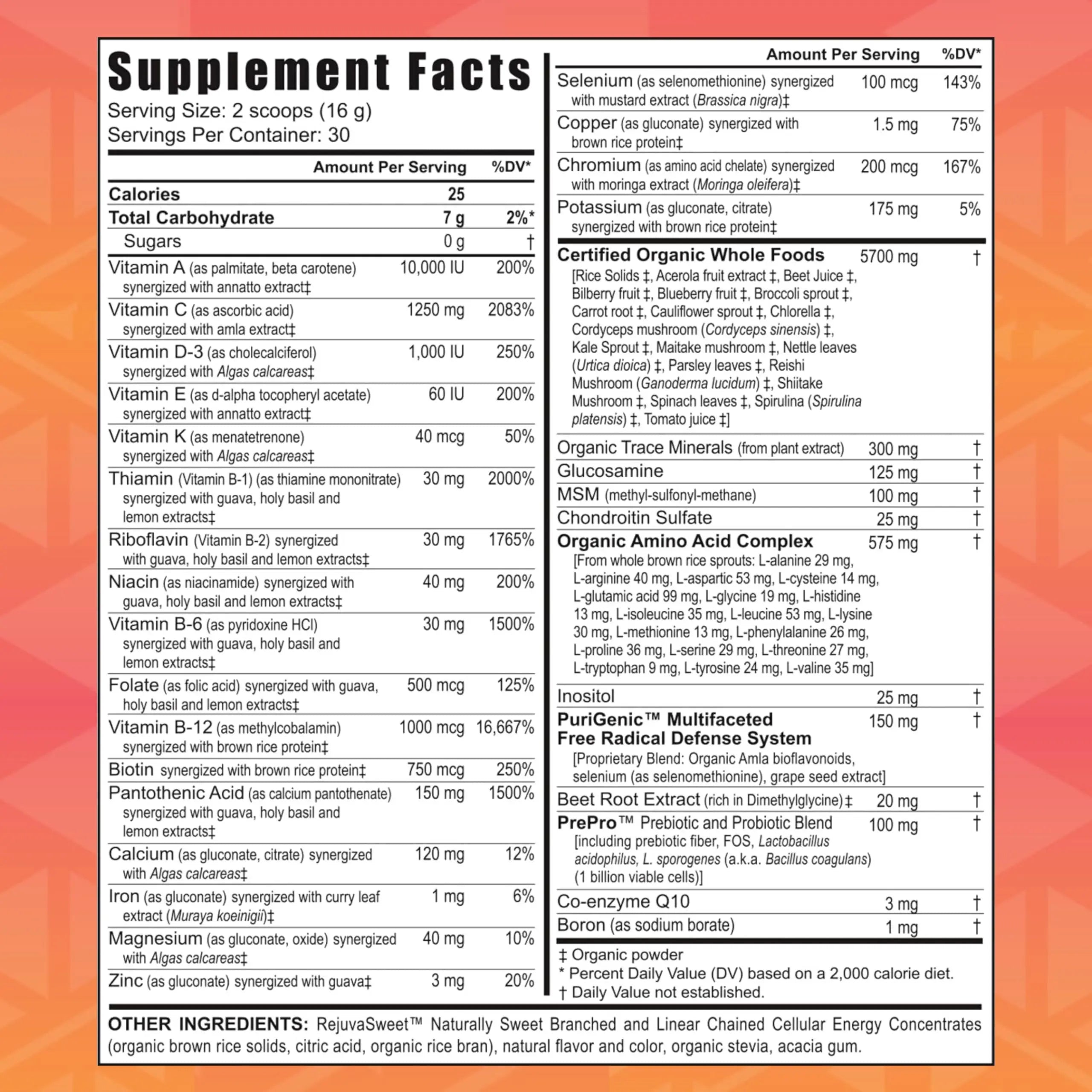 Youngevity Beyond Tangy Tangerine 2.0 Citrus Peach Ultimate Multi-Vitamin & Mineral Complex - Made with Natural & Whole Foods | 8,000 ORAC | 2 Canisters Youngevity uk supplements