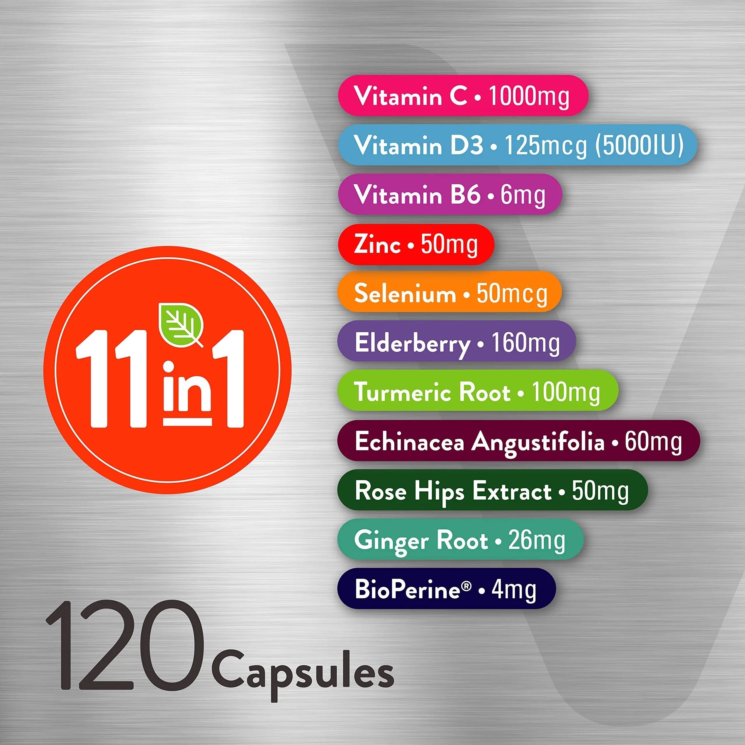 VITEEY 11 in 1 Immune Support Supplement - Immune Defense with Vitamin D3, B6, Echinacea, Turmeric, Rose-HIPS, Selenium Viteey uk supplements