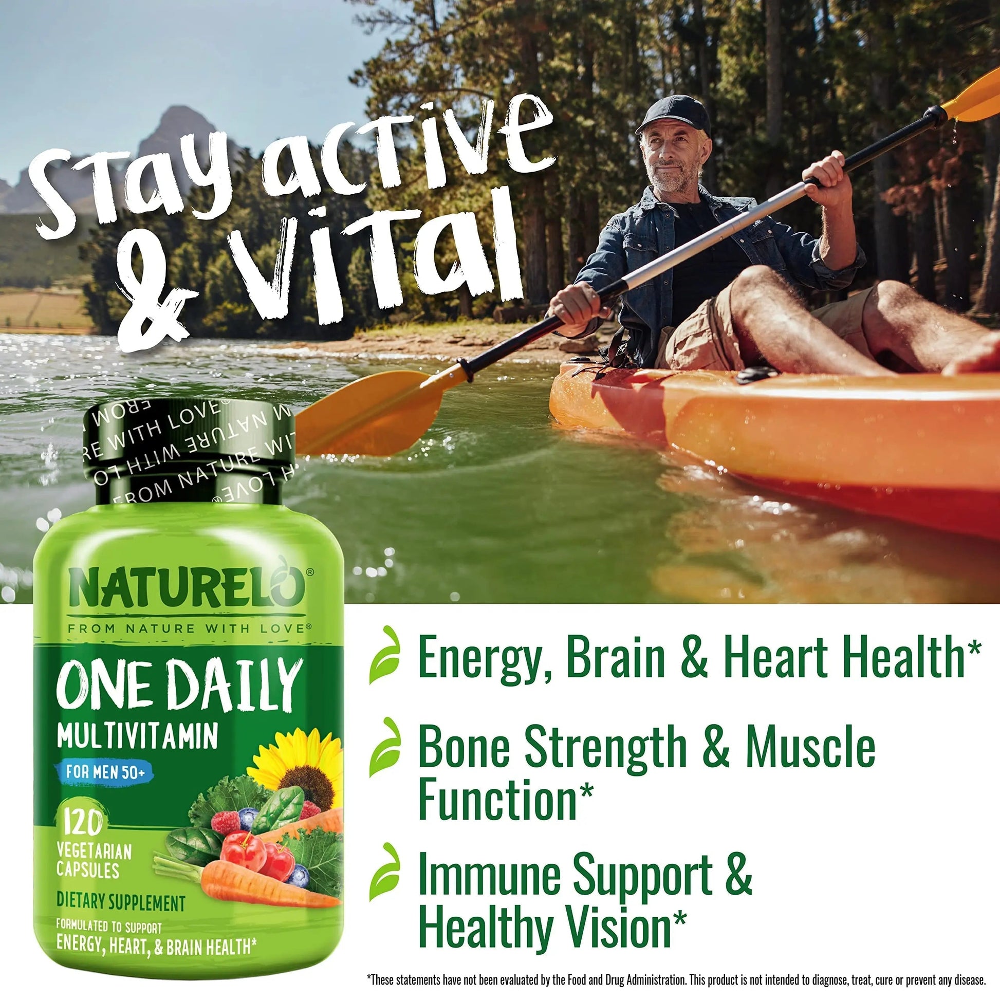 NATURELO One Daily Multivitamin for Men 50+, 120 Capsules One Daily Multivitamin for Women 50+ (Iron Free), 120 Capsules - 4 Month Supply Bundle NATURELO uk supplements