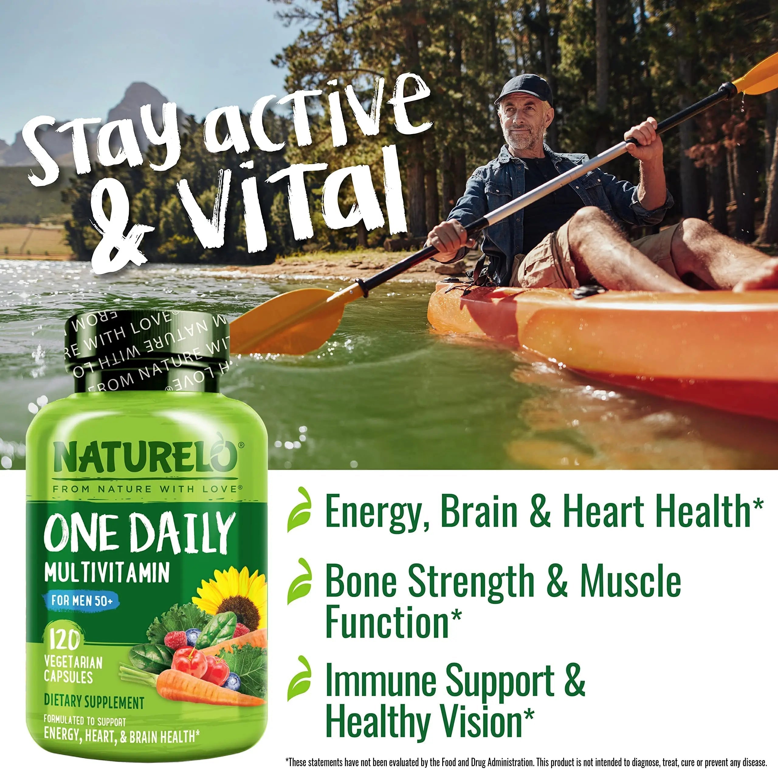 NATURELO Mens Multivitamins for Men 50+ - One Daily Multivitamin for Men with Vitamins, Minerals & Organic Whole Foods, Boost Energy & Health, NATURELO uk supplements