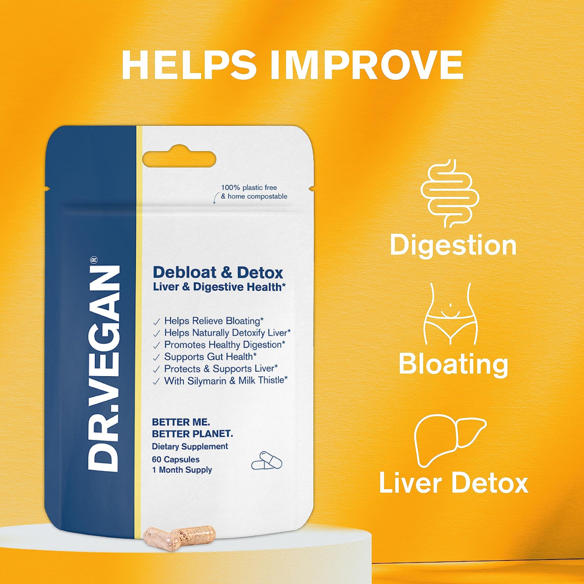 DR.VEGAN Debloat & Detox | Bloating, Digestion, Liver Support | Vitamins & Supplements dr vegan uk supplements