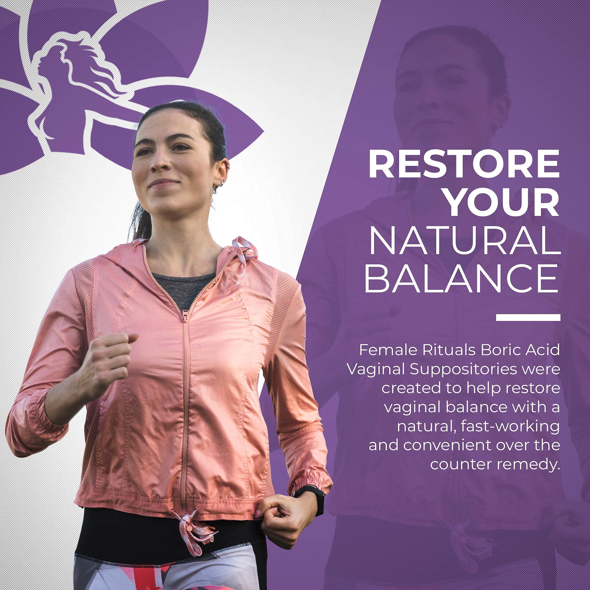 FEMALE RITUALS - Vaginal Moisturizer Boric Acid Suppositories for PH Balance - Bad Odors FEMALE RITUALS uk supplements