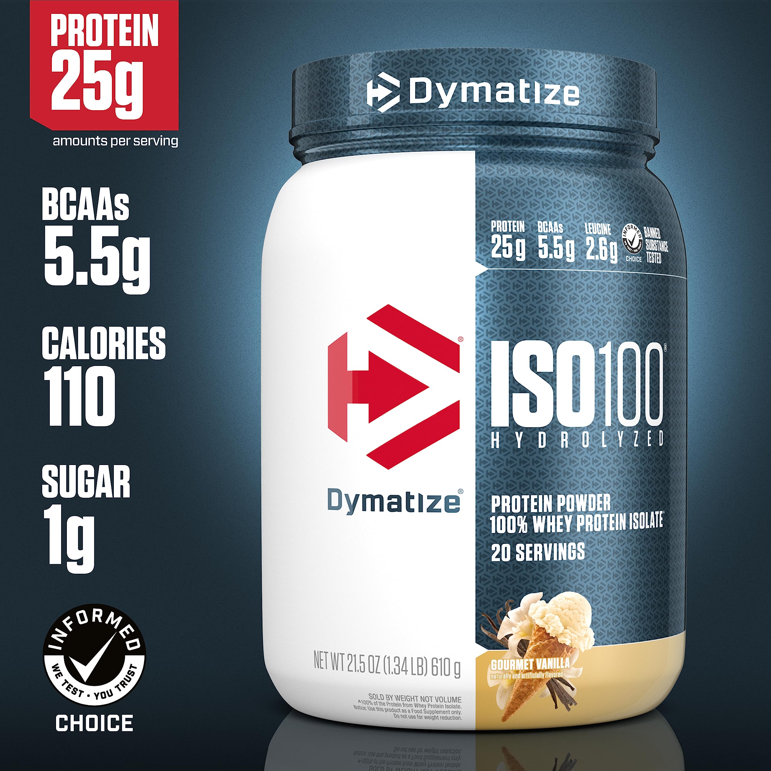 Dymatize ISO100 Hydrolyzed Protein Powder, 100% Whey Isolate , 25g of Protein, 5.5g Dymatize uk supplements