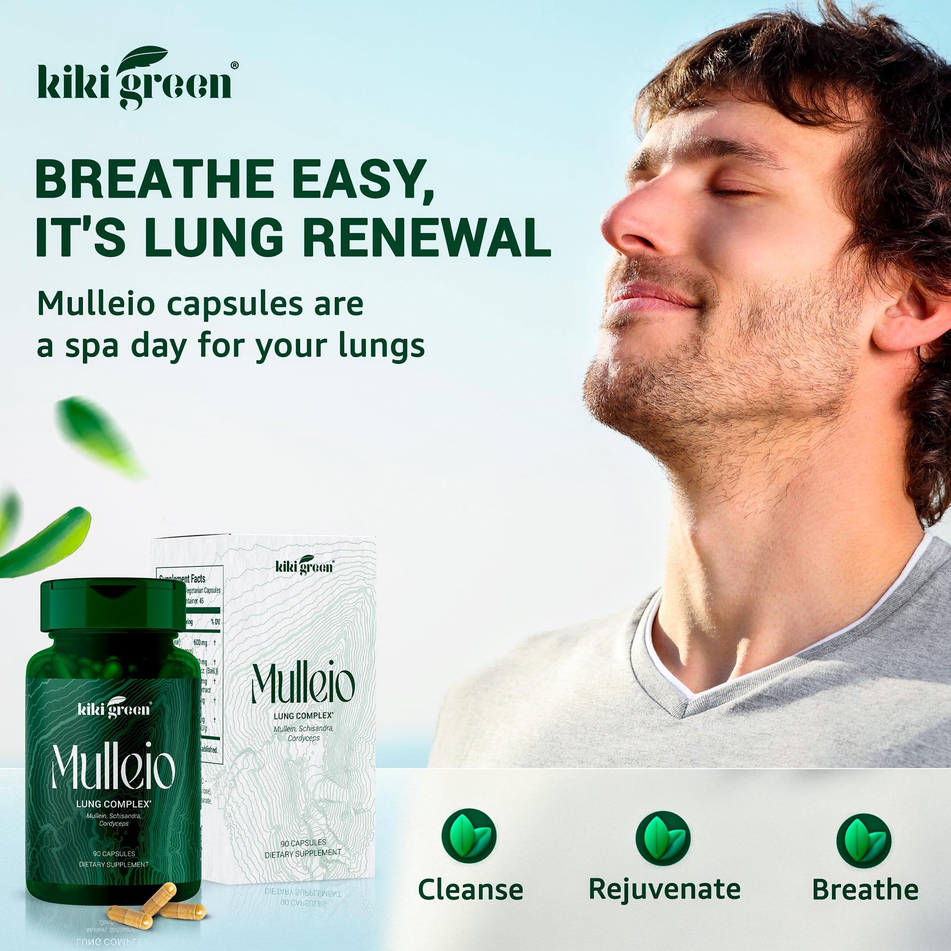KIKI Green MULLEIO Lung Health Capsules: Herbal Supplement for Lung Cleanse, Better KIKI Green uk supplements