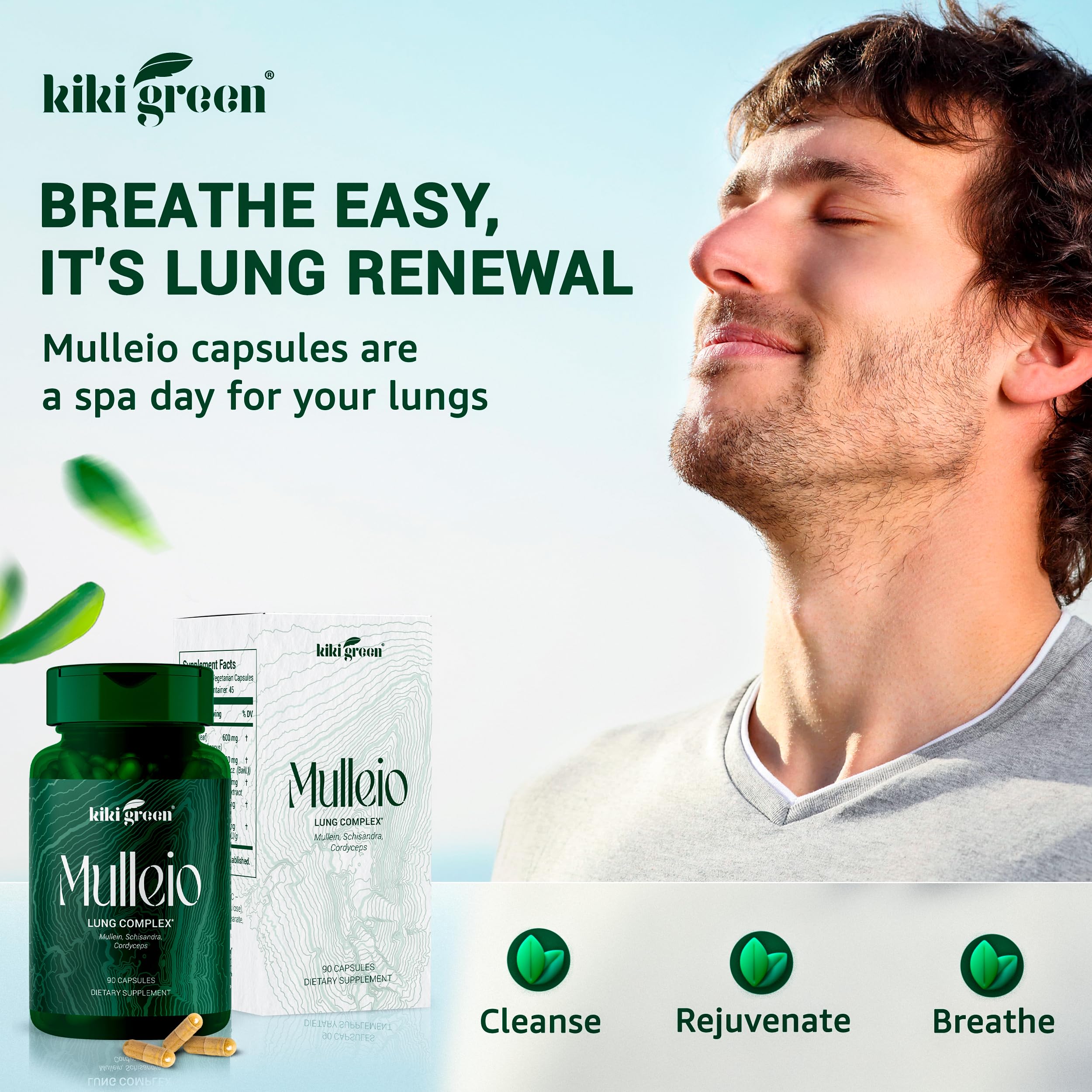 KIKI Green MULLEIO Lung Health Capsules: Herbal Supplement for Lung Cleanse, Better KIKI Green uk supplements