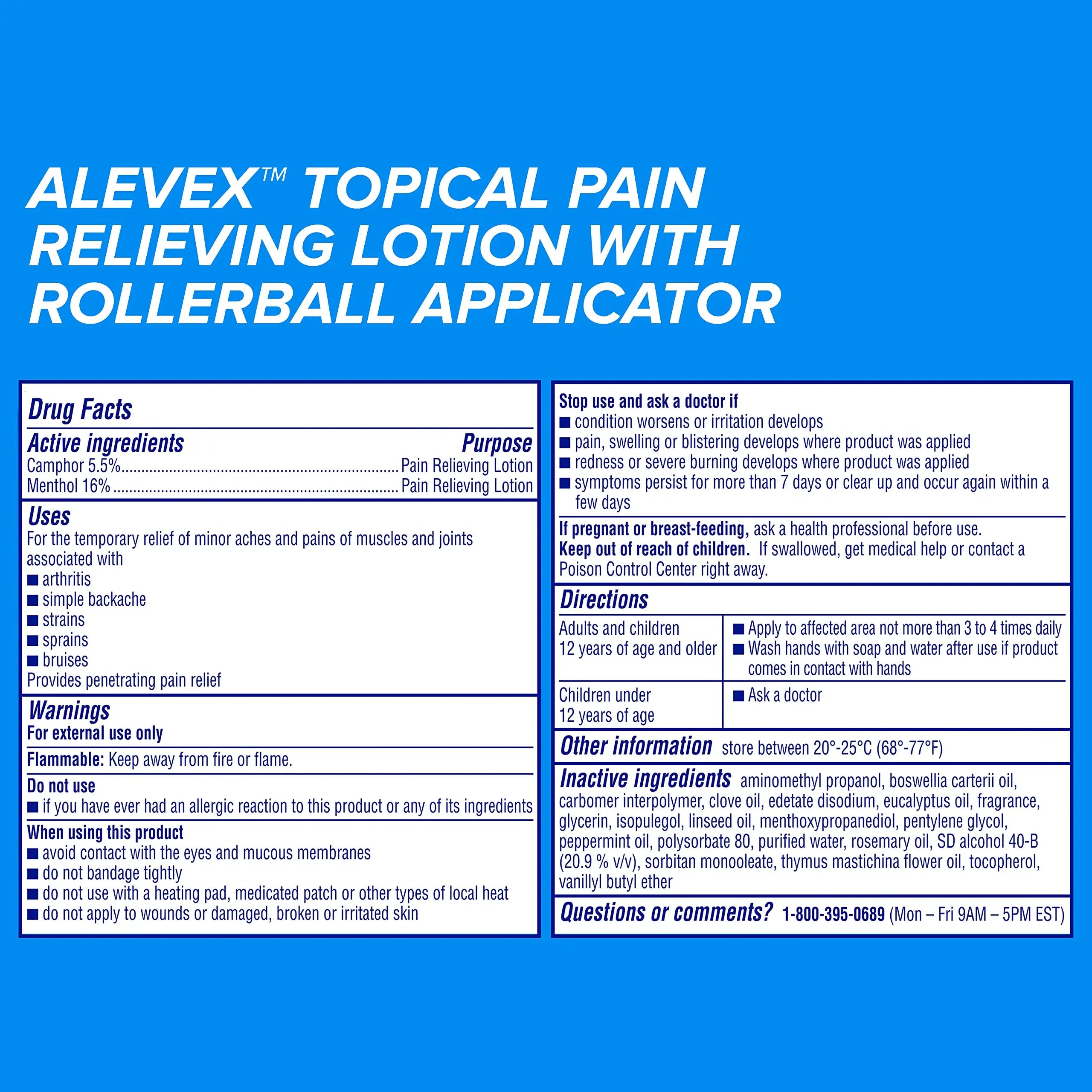 Aleve Pain Relieving Lotion with Rollerball 2.5 oz (Pack of 3) Aleve uk supplements