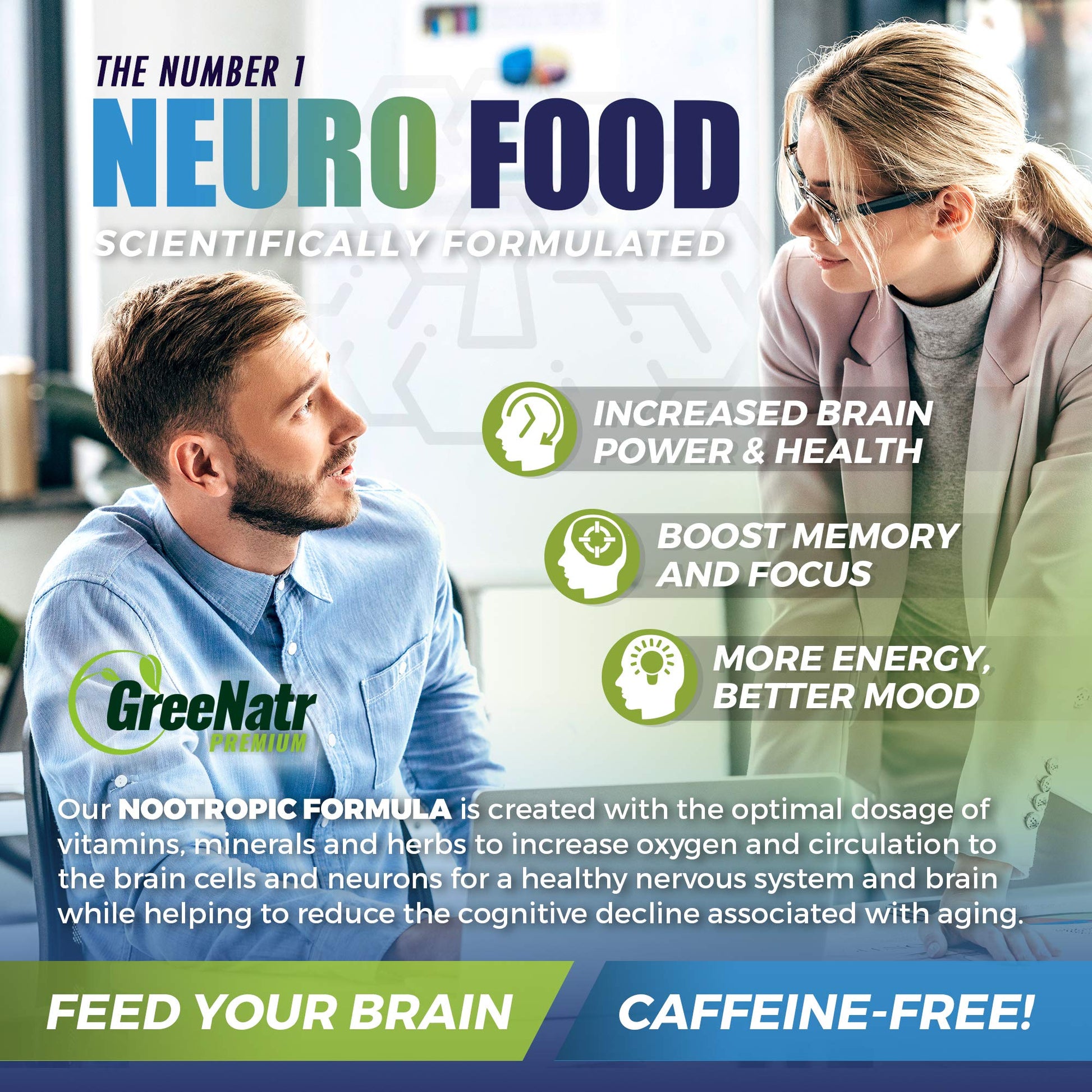 GreeNatr Brain Supplement with B12 Vitamin for Enhanced Memory, Energy, Focus, and Clarity GreeNatr uk supplements