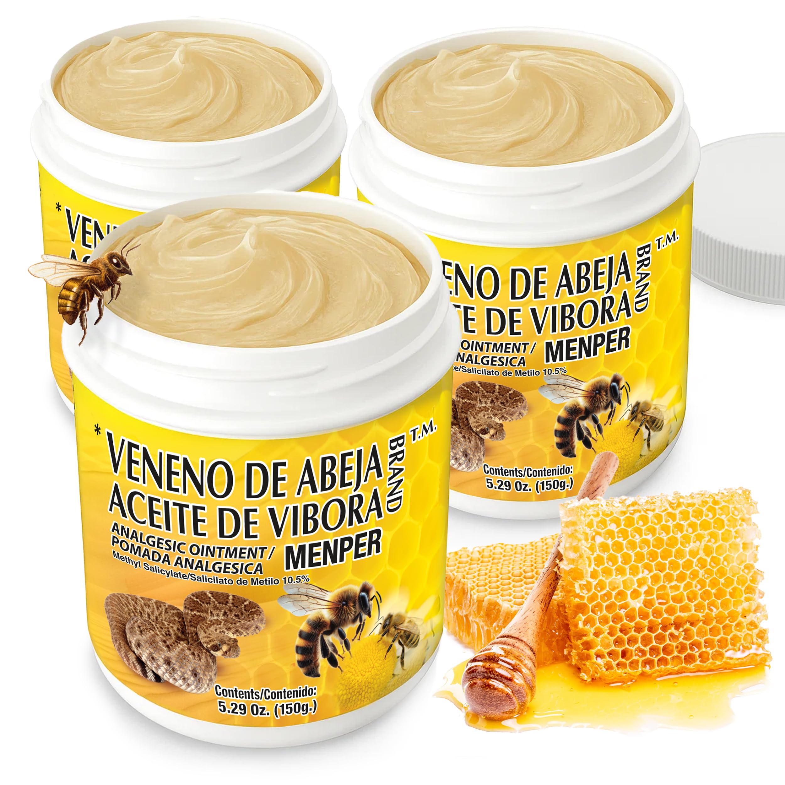 Veneno de Abeja Soothing Ointment – Topical Comfort Cream for Muscle Tension, Joint Discomfort & Everyday Aches – Fast Acting Relief – 18.5 Oz | 3-Pack Menper uk supplements