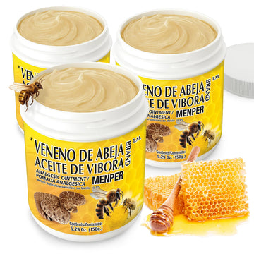 Veneno de Abeja Soothing Ointment – Topical Comfort Cream for Muscle Tension, Joint Discomfort & Everyday Aches – Fast Acting Relief – 18.5 Oz | 3-Pack Menper uk supplements