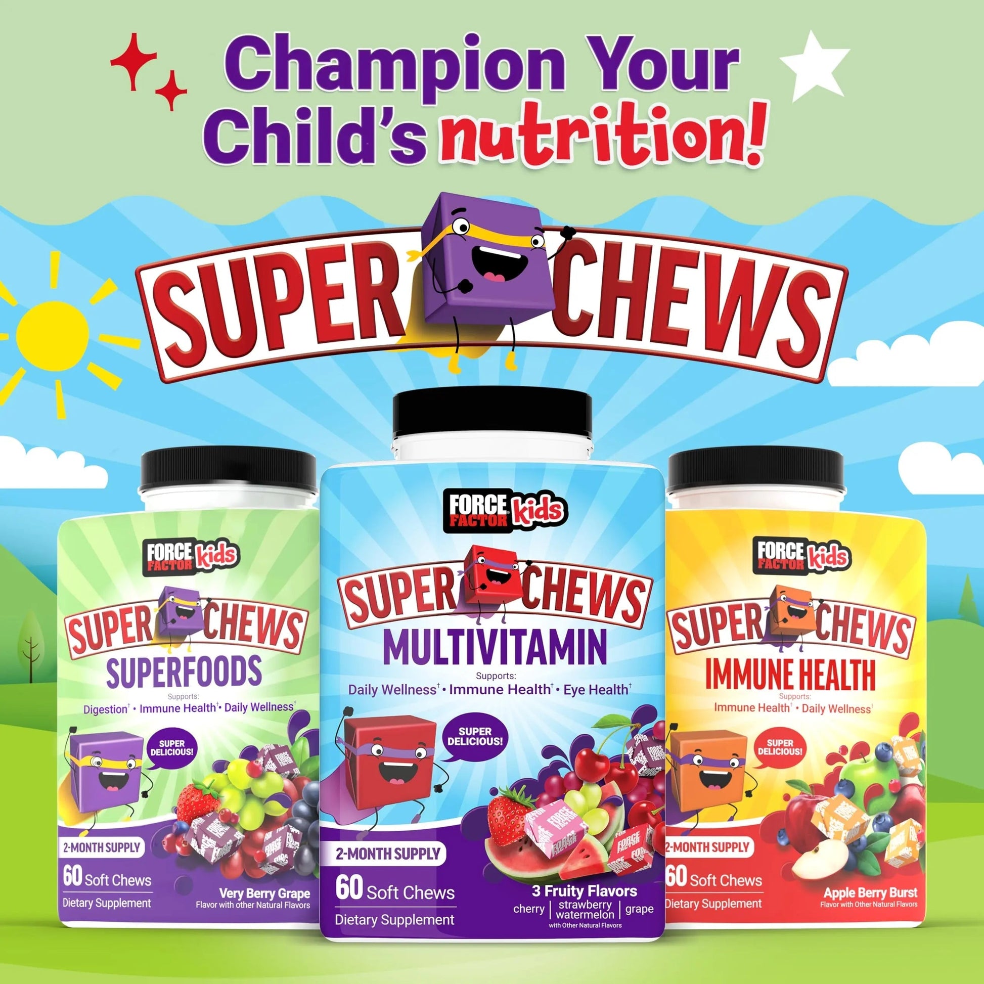 Force Factor Kids Superfood Super Chews, Kids Vitamins C & D, Immune Support Supplement with Antioxidant Support from Powdered Fruits & Veggies Force Factor uk supplements