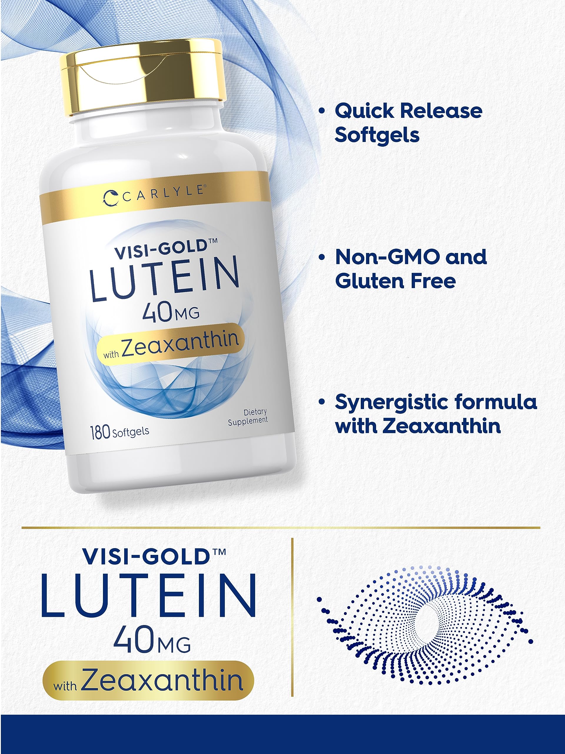 Carlyle Lutein and Zeaxanthin 40 mg | 180 Softgels | Eye Health Vitamins Carlyle uk supplements
