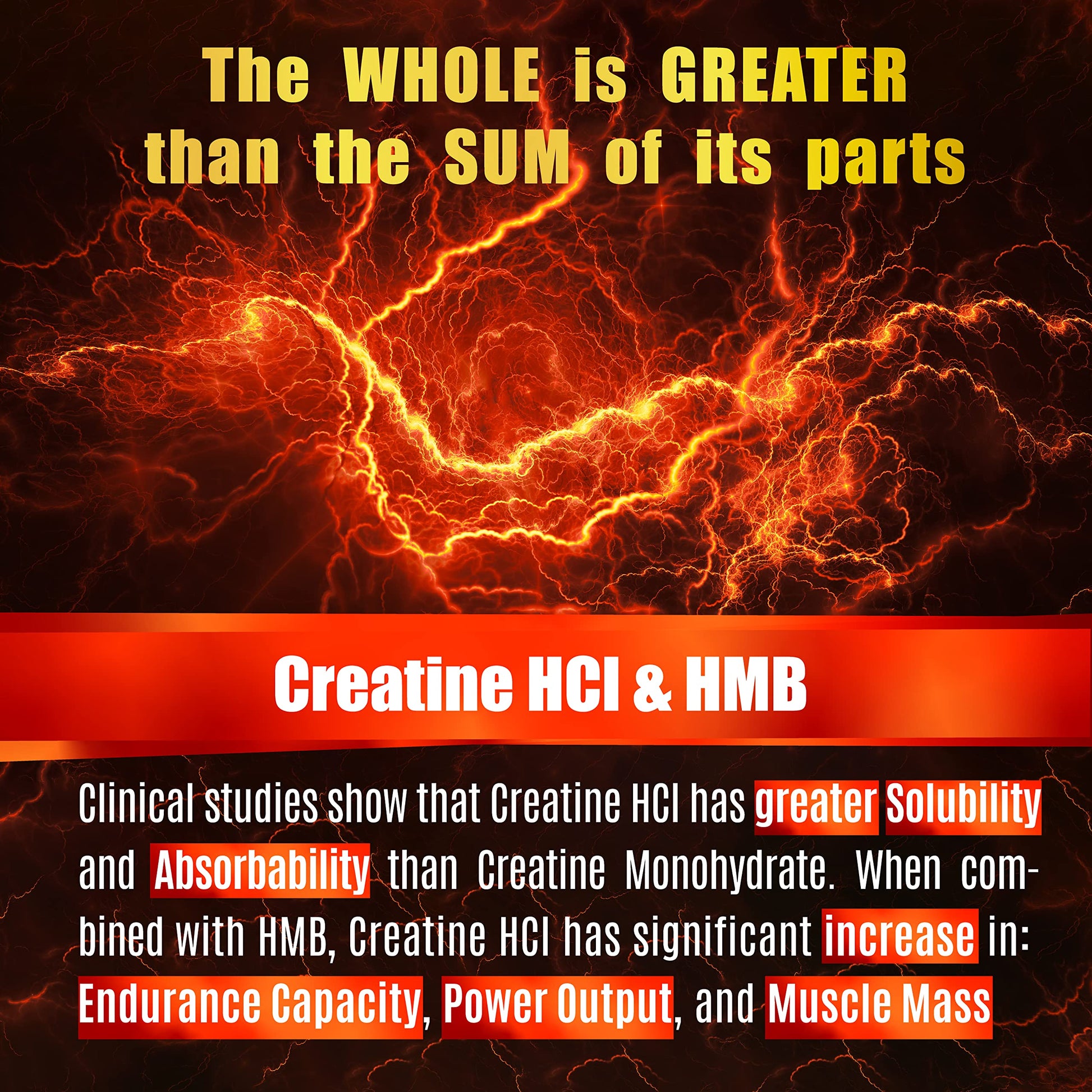 Creatine HCL Capsules with HMB - Workout Supplement for Men & Women, Muscle Builder, Endurance, Strength, Superior to Monohydrate: Instantized for Max Absorption, No Load FOLONA uk supplements