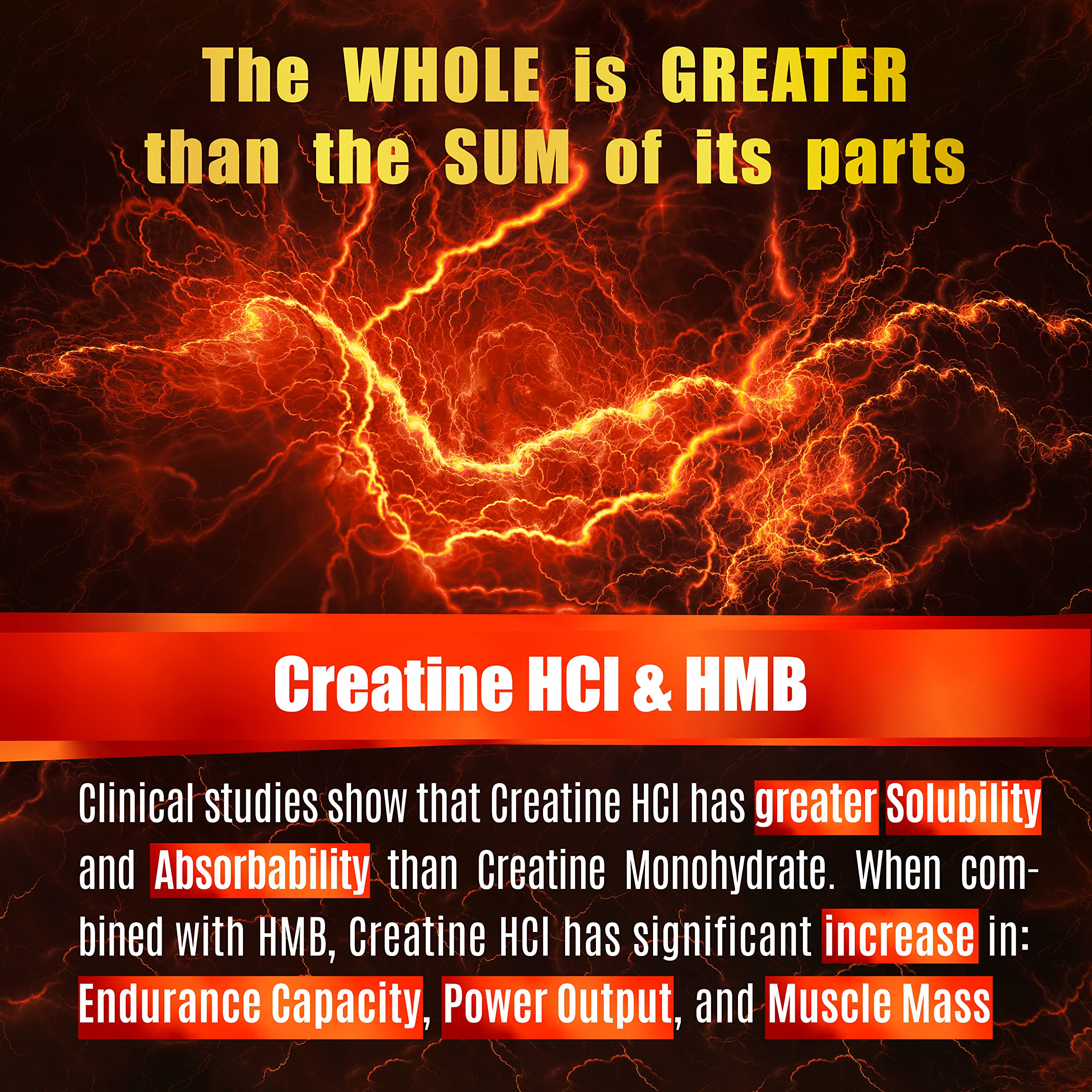 Creatine HCL Capsules with HMB - Workout Supplement for Men & Women, Muscle Builder, Endurance, Strength, Superior to Monohydrate: Instantized for Max Absorption, No Load FOLONA uk supplements