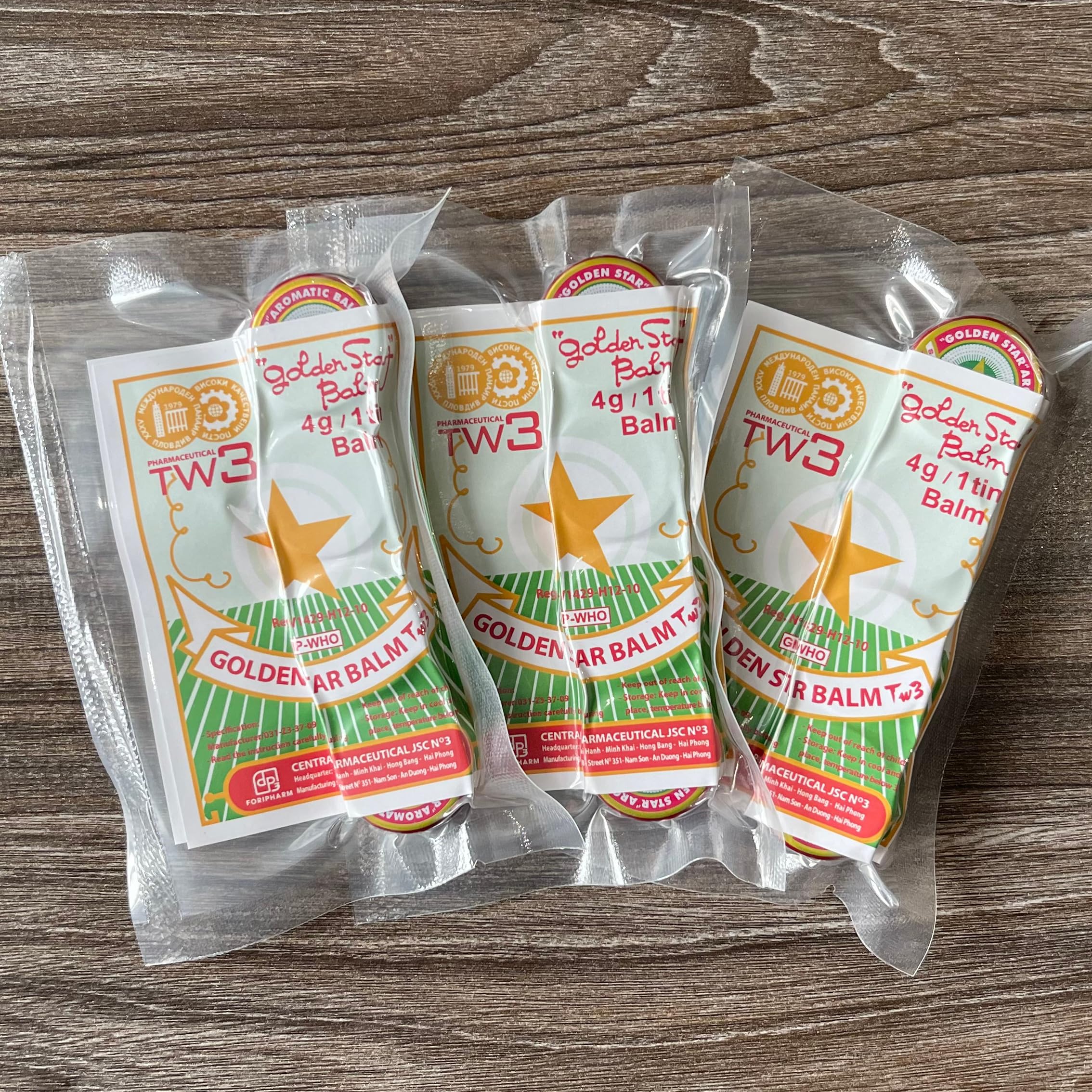 Golden Star Aromatic Balm (Pack of 8) - Authentic Vietnamese Cao Sao Vang - Support Fast Relief for Headaches, Muscle Pain, Colds, & Insect Bites - Natural Essential Oils - Travel Size 4g Tins Pharmaceutical TW3 uk supplements