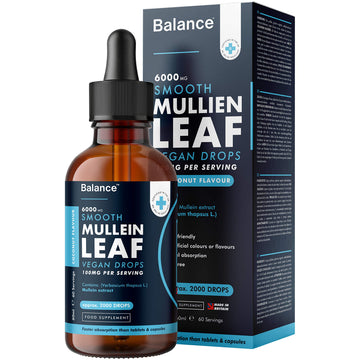 Balance Mullein Leaf Liquid Drops - 60ml for 2 Month Supply - High Strength - Vegan Balance uk supplements