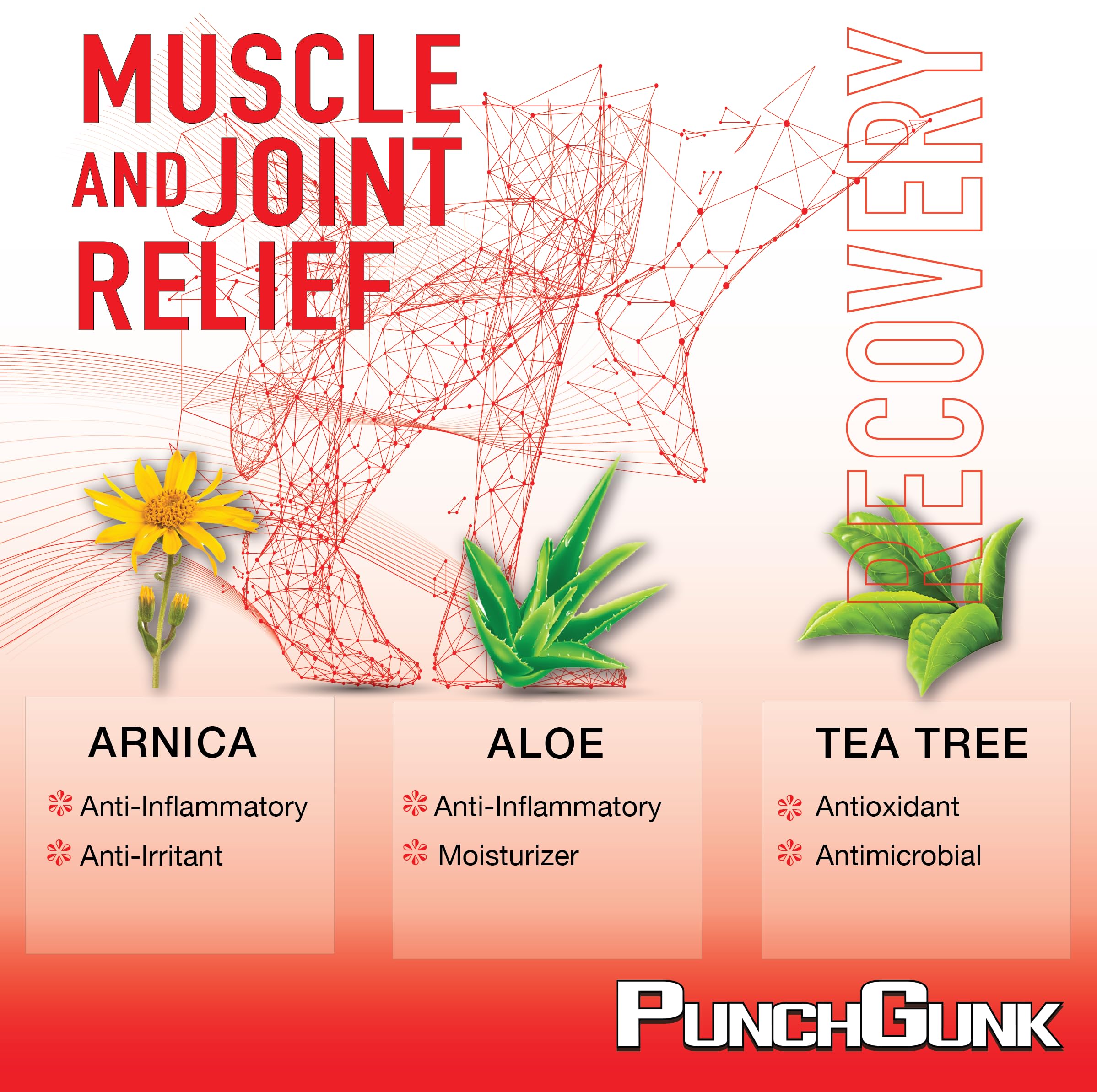 PunchGunk Muscle and Joint Relief Cream for Sore Muscles and Joints, Non Greasy, Naturally Advanced Lotion with Arnica, Aloe & Tea Tree 3.0oz PUNCHGUNK uk supplements