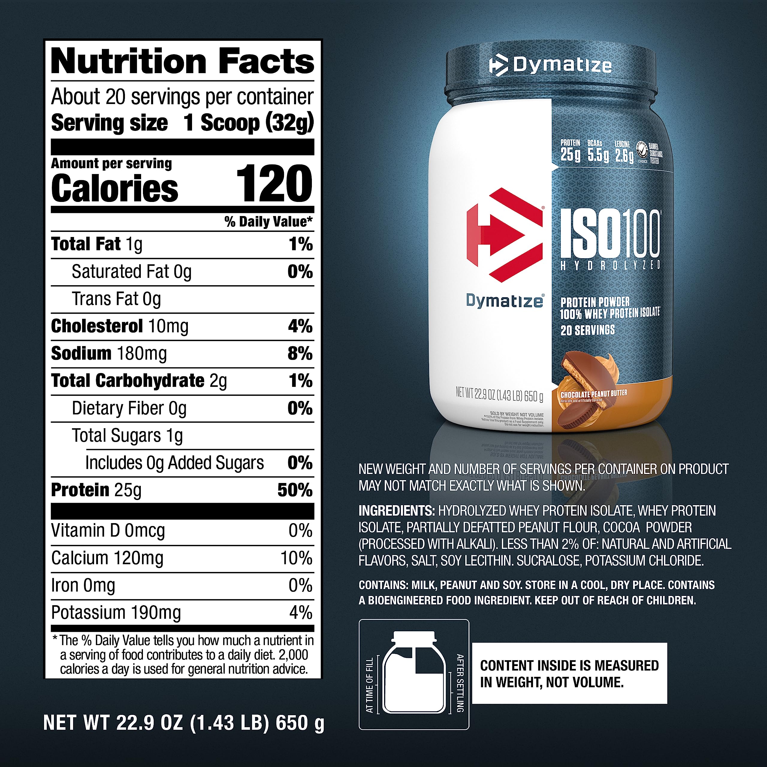Dymatize ISO100 Whey Protein Powder with 25g of Hydrolyzed 100% Whey Isolate Dymatize uk supplements