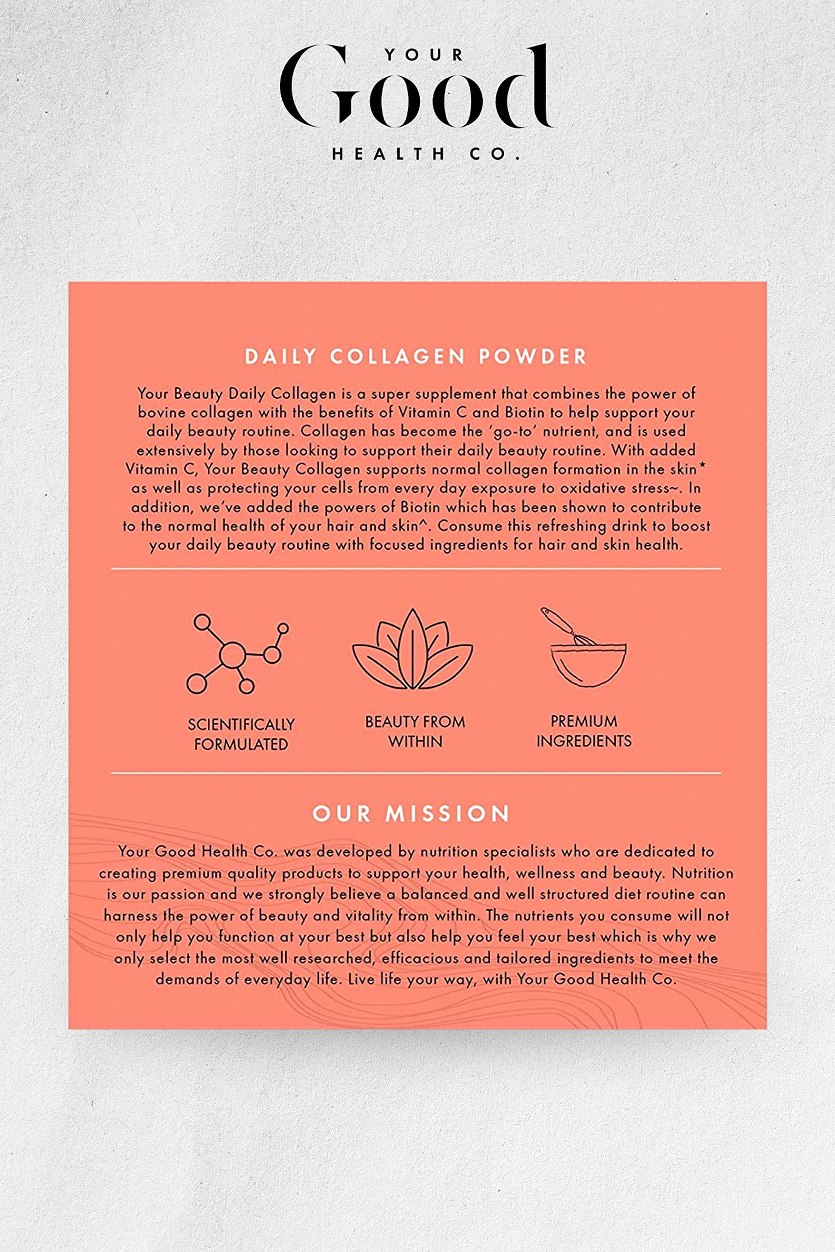 Your Good Health Co. – Your Beauty Premium Collagen Powder, Tropical | 150g Your Good Health Co. uk supplements