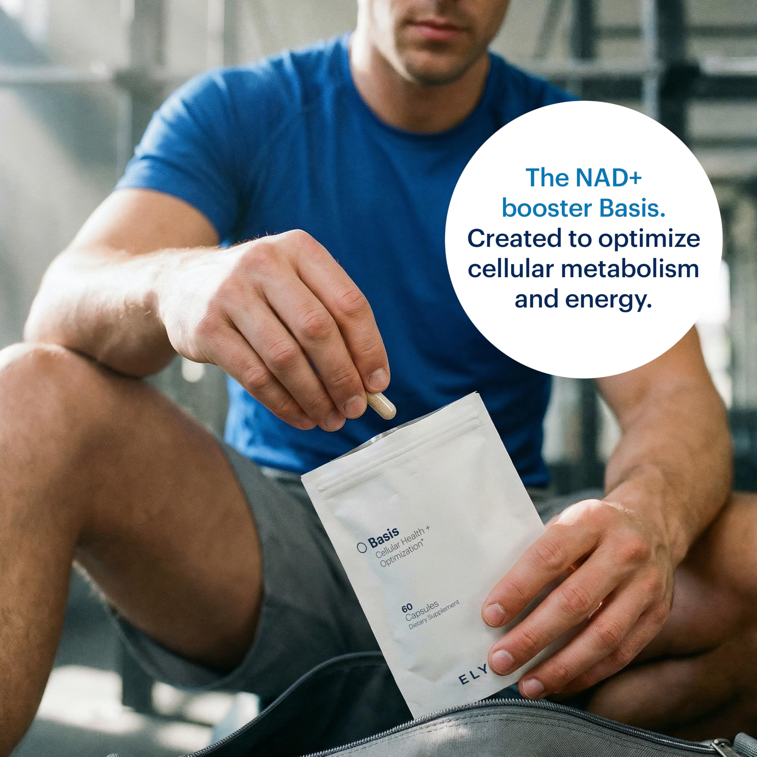 ELYSIUM Basis NAD Plus Supplement 30 Servings - with Nicotinamide Riboside 250mg and Pterostilbene 50mg - Healthy Aging Supplement & Cellular Energy ELYSIUM uk supplements