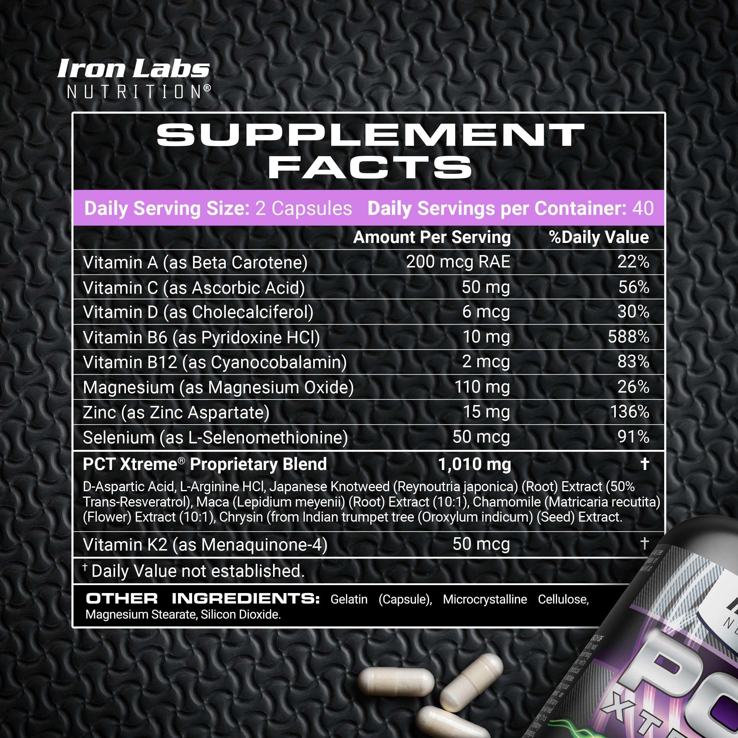 Iron Labs Nutrition PCT Xtreme - PCT Supplement for Men - 30 Day Course - Post Cycle Support Booster (80 Capsules) Iron Labs Nutrition uk supplements