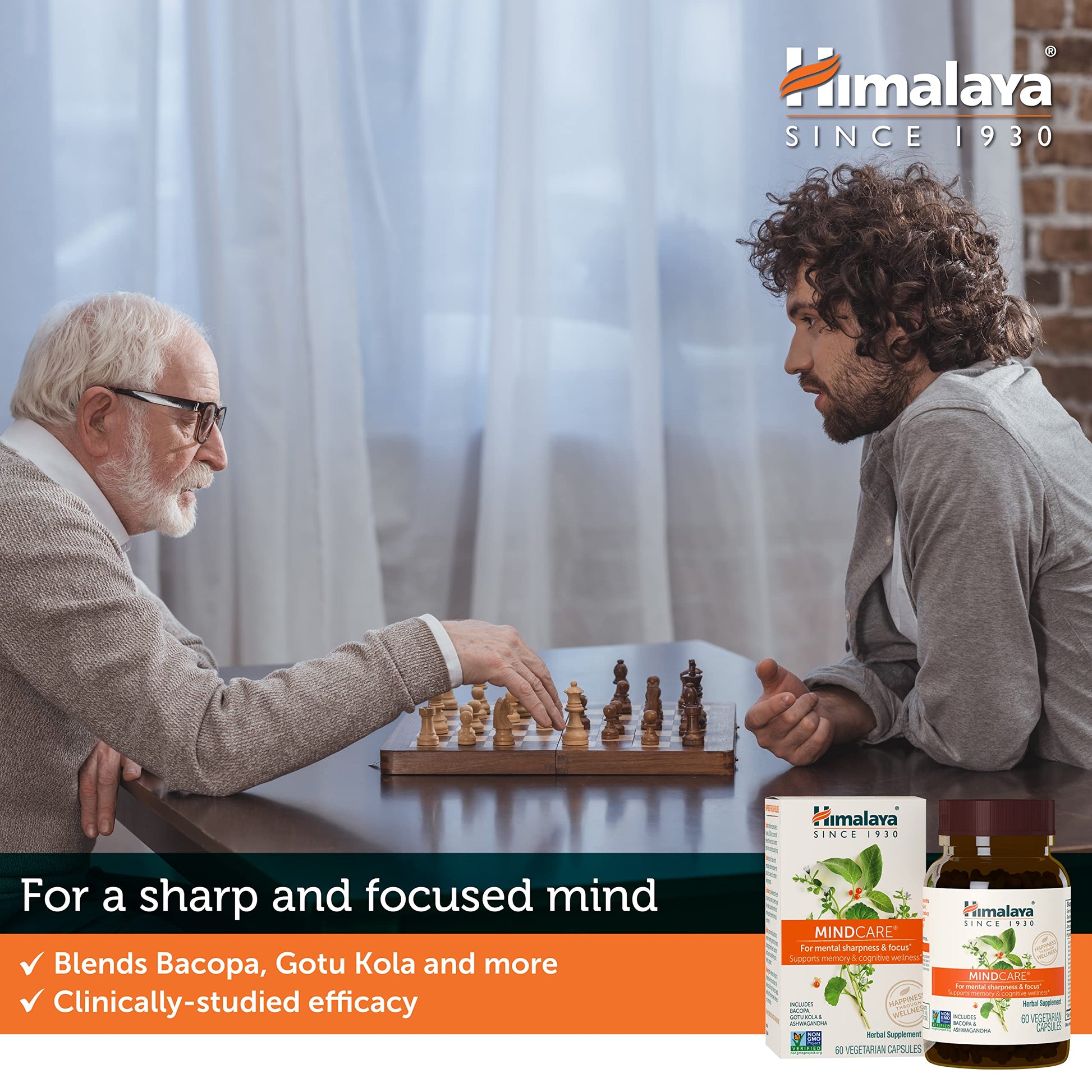Himalaya MindCare, Nootropic Brain Supplement Booster for Mental Sharpness, Focus, Memory, and Cognitive Wellness, 1170 mg, 120 Capsules, 1 Month Supply Himalaya uk supplements