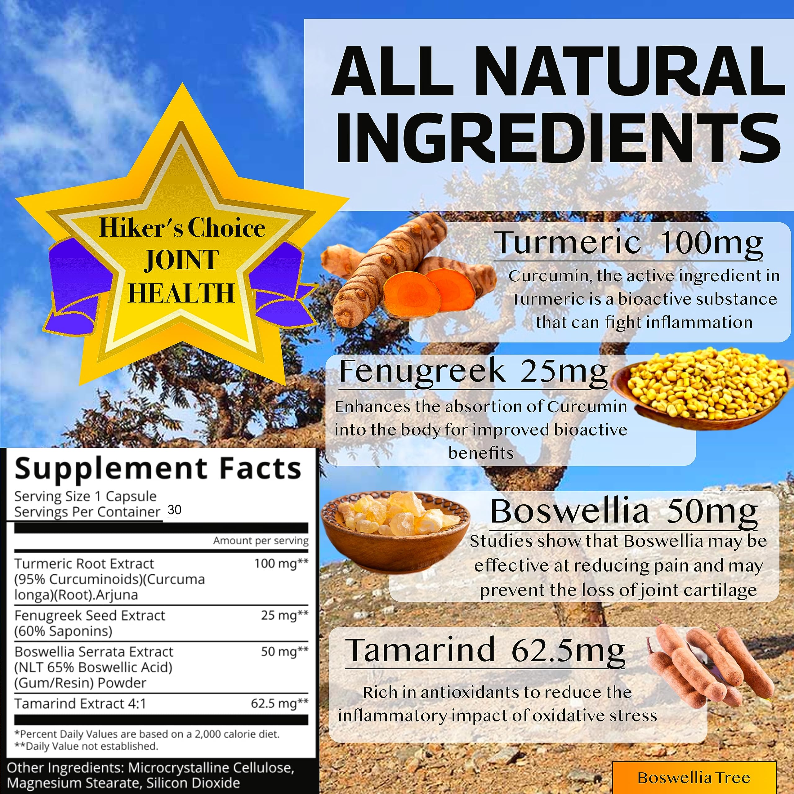 Native Source Joint Support Supplement - Turmeric - Tamarind - Boswellia - Fenugreek Native Source uk supplements