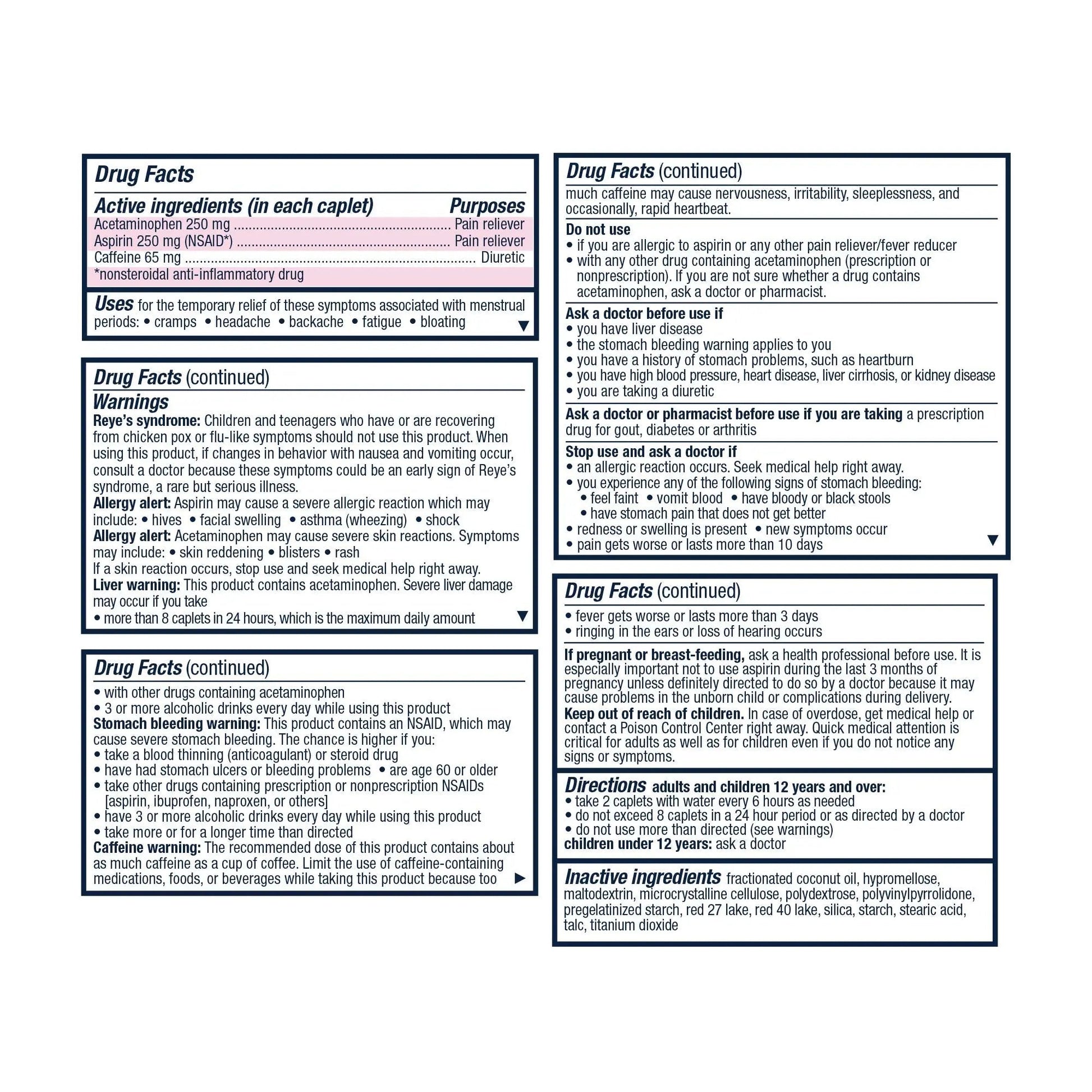 Pamprin Maximum Strength Formula, 24 Caplets (Pack of 3) Pamprin uk supplements