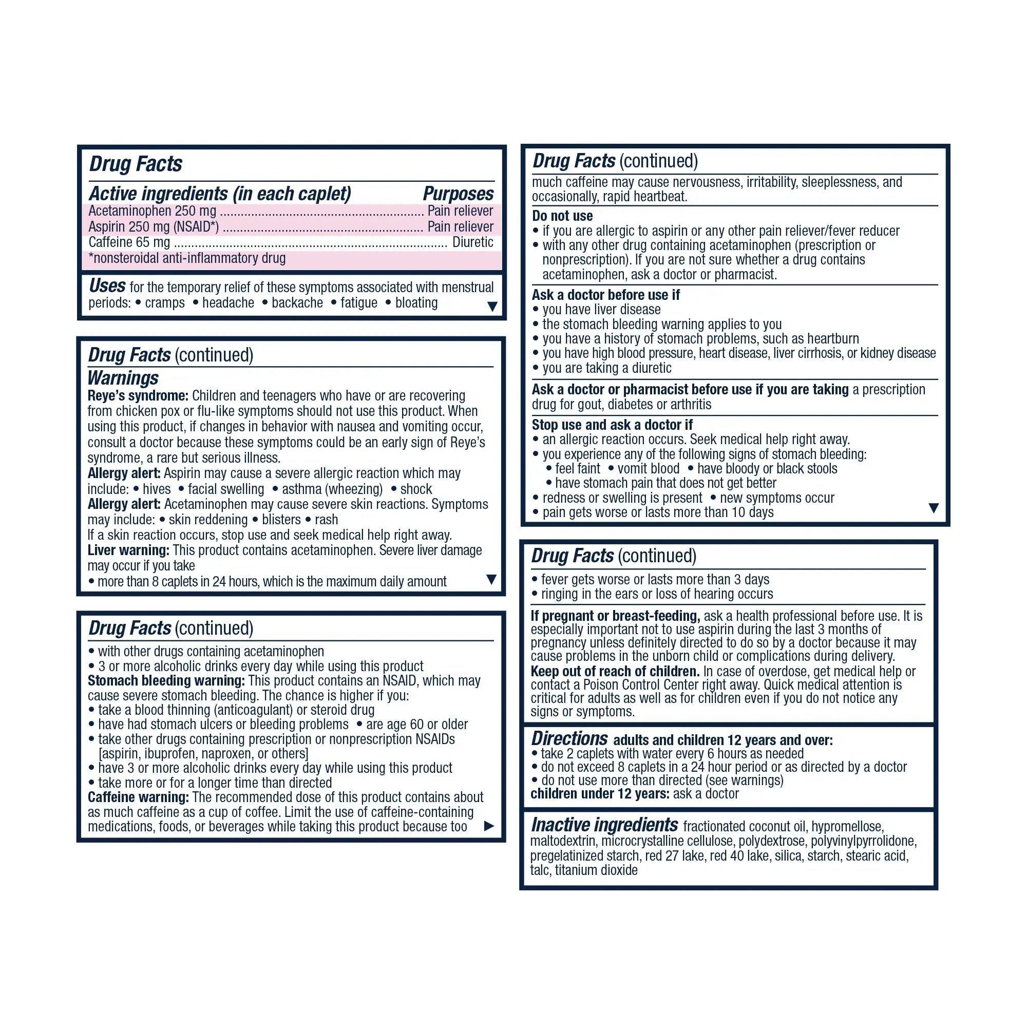 Pamprin Maximum Strength Formula, 24 Caplets (Pack of 3) Pamprin uk supplements