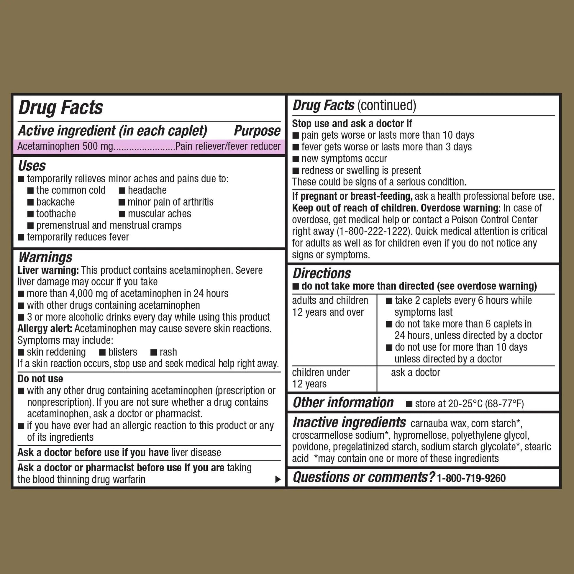 GoodSense Extra Strength Acetaminophen Caplets 500 mg, Pain Reliever and Fever Reducer, Easy Open Cap, 100 Count GoodSense uk supplements