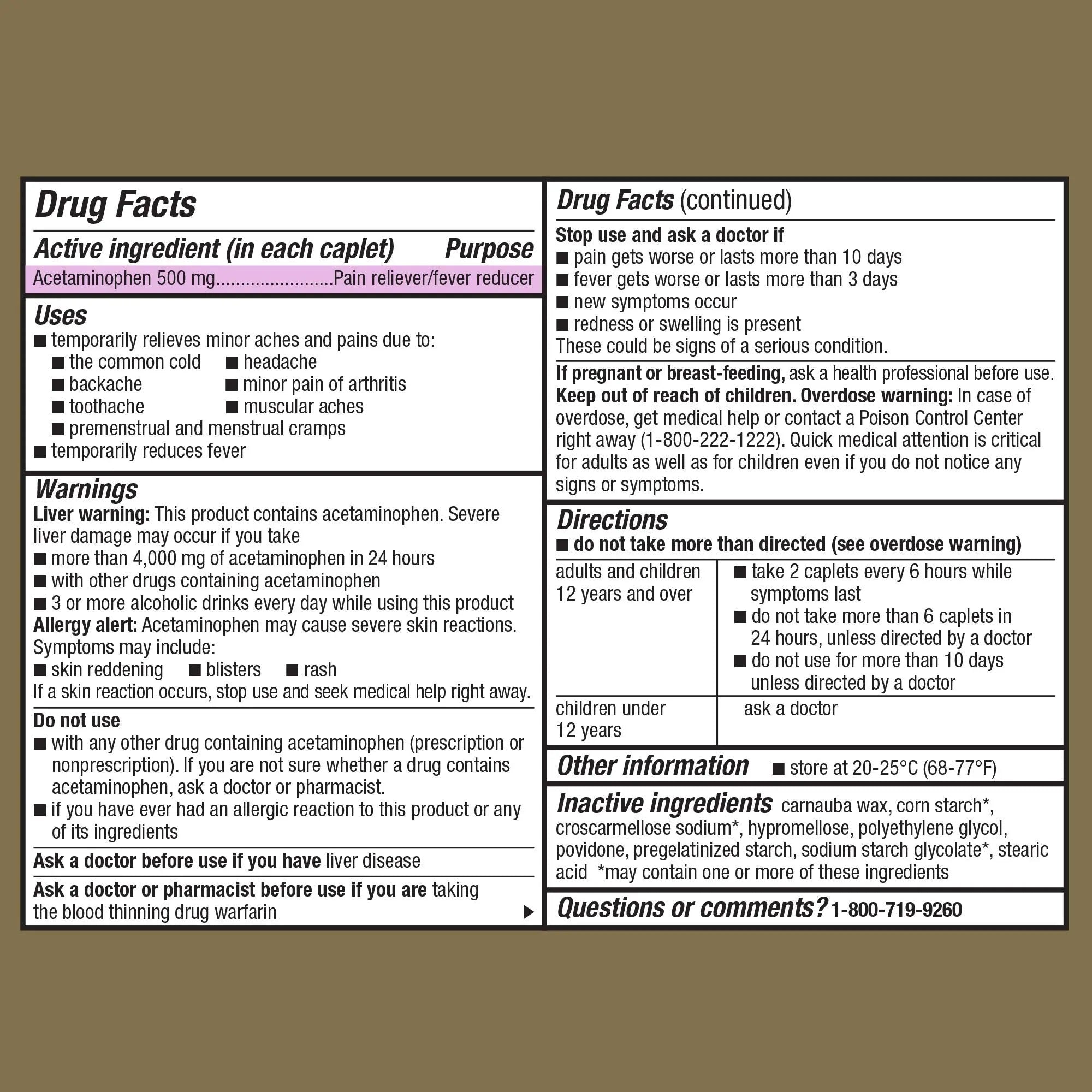 GoodSense Extra Strength Acetaminophen Caplets 500 mg, Pain Reliever and Fever Reducer, Easy Open Cap, 100 Count GoodSense uk supplements