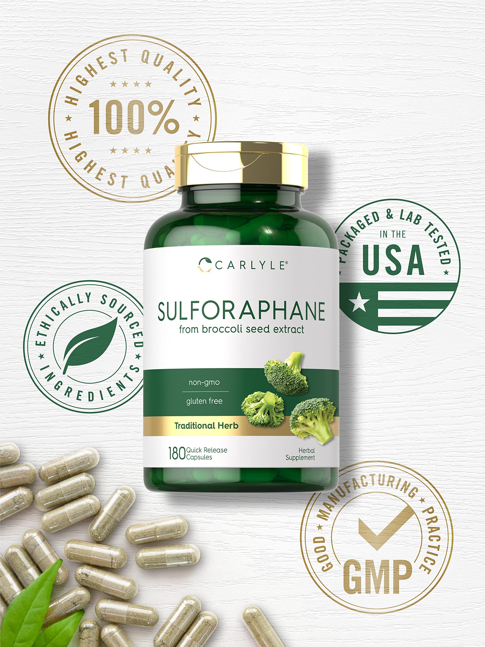 Carlyle Sulforaphane | from Broccoli Seed Extract | 180 Capsules | Traditional Herbal Carlyle uk supplements