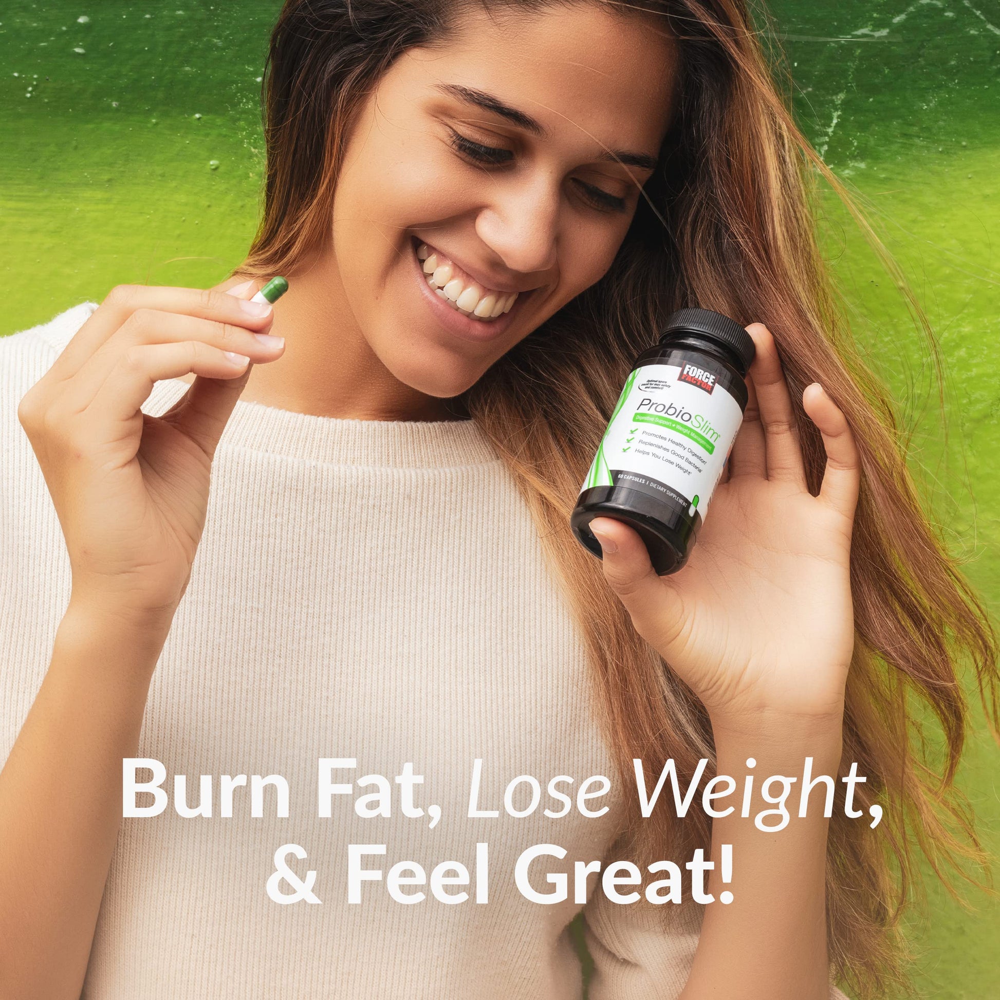 Force Factor ProbioSlim Probiotics for Women and Men, Probiotics for Digestive Health to Reduce Bloating, Gas, & Occasional Diarrhea, with Prebiotics, LactoSpore, & Green Tea for Energy, 60 Capsules ProbioSlim uk supplements