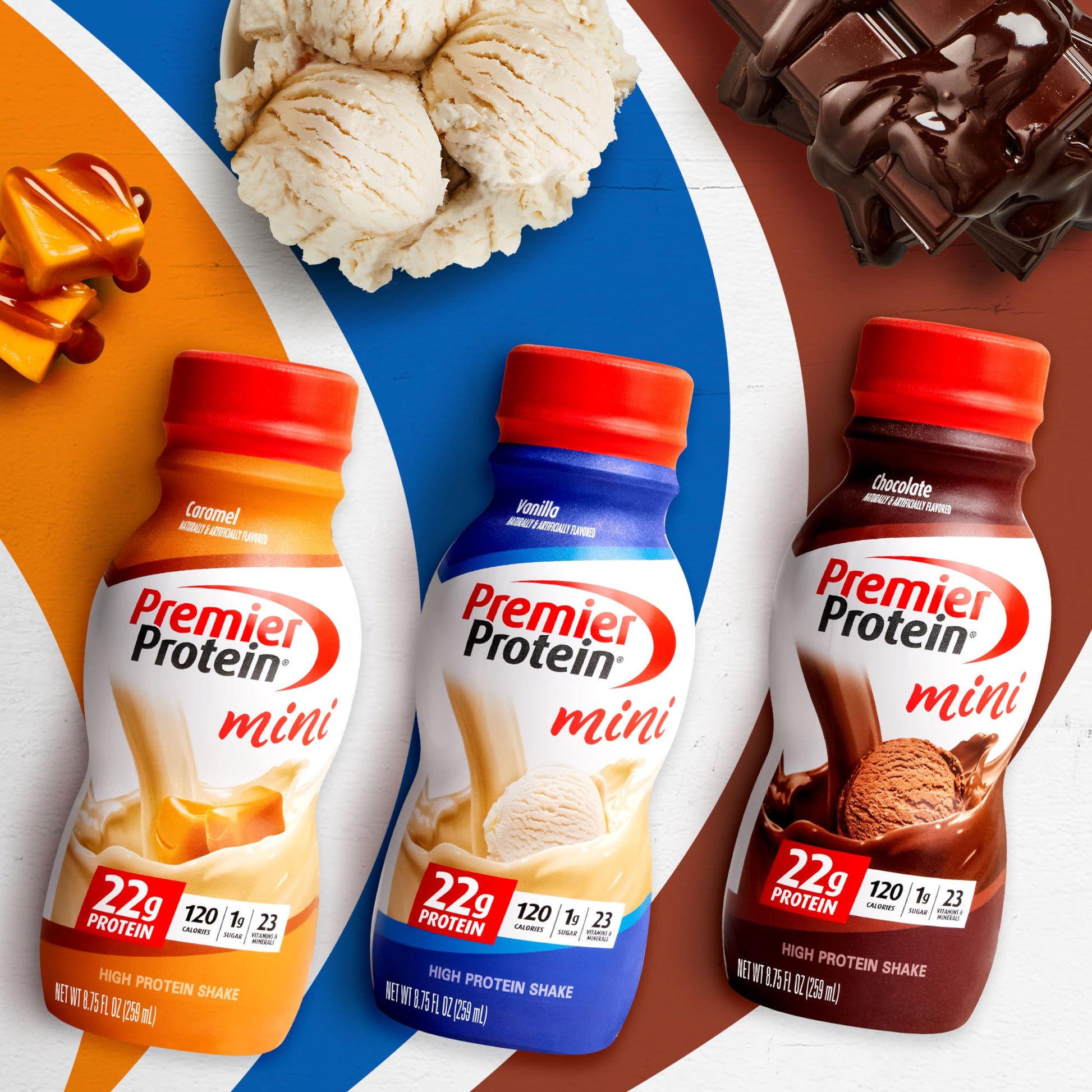 Premier Protein Shake MINIs, Caramel, 22g Protein, 120 Calories, 1g Sugar, 8.75fl oz Premier Protein uk supplements