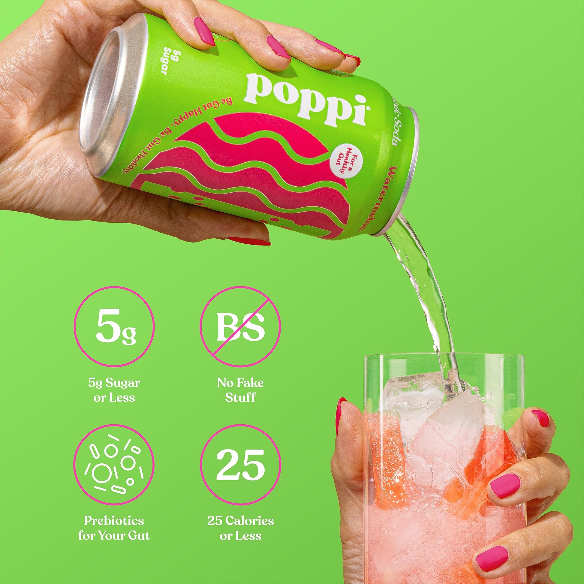 POPPI Sparkling Prebiotic Soda, Beverages w/Apple Cider Vinegar, Seltzer Water & Juice poppi uk supplements