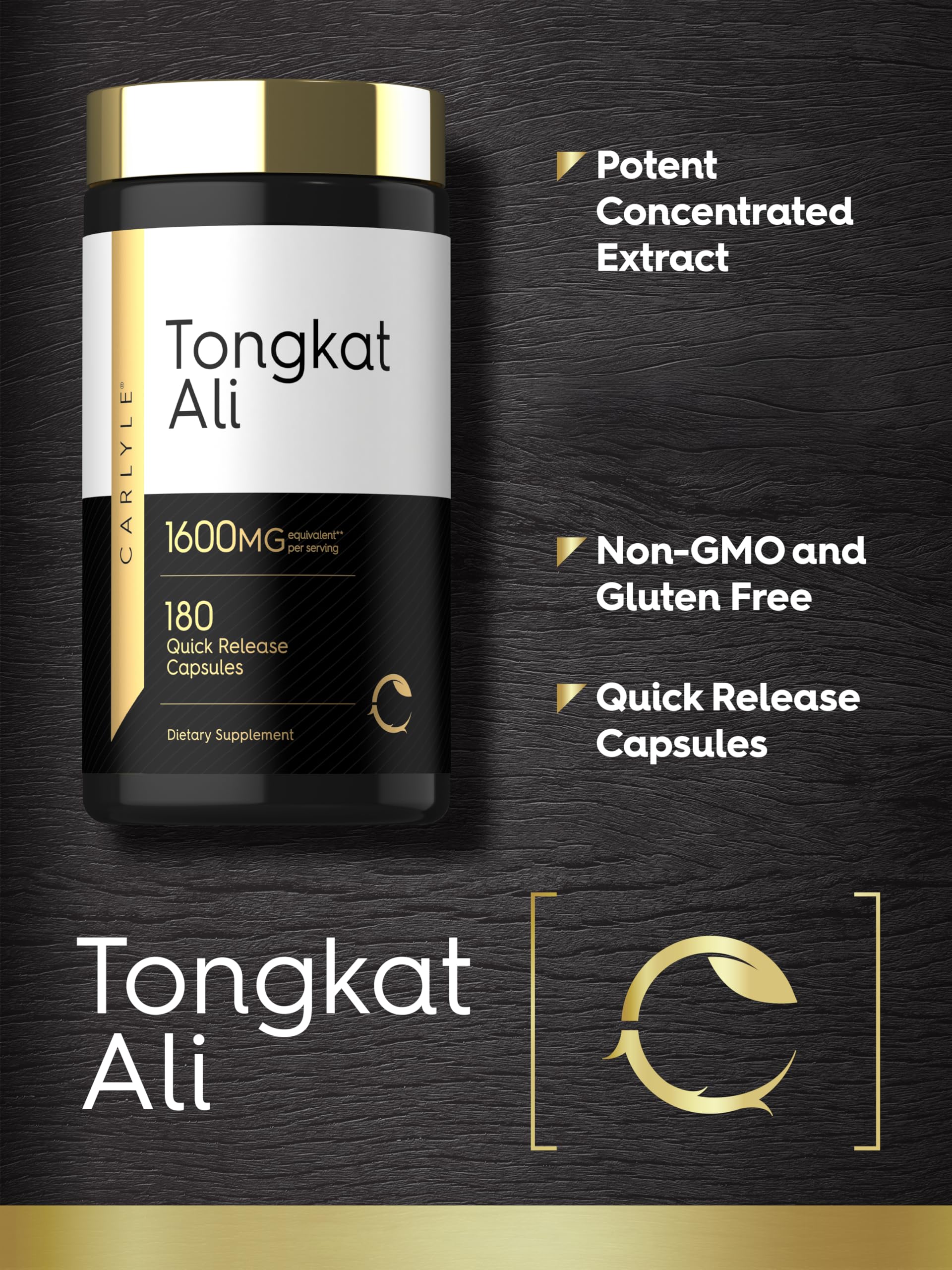 Carlyle Tongkat Ali | 180 Quick Release Capsules | Non-GMO and Gluten Free Supplement Carlyle uk supplements