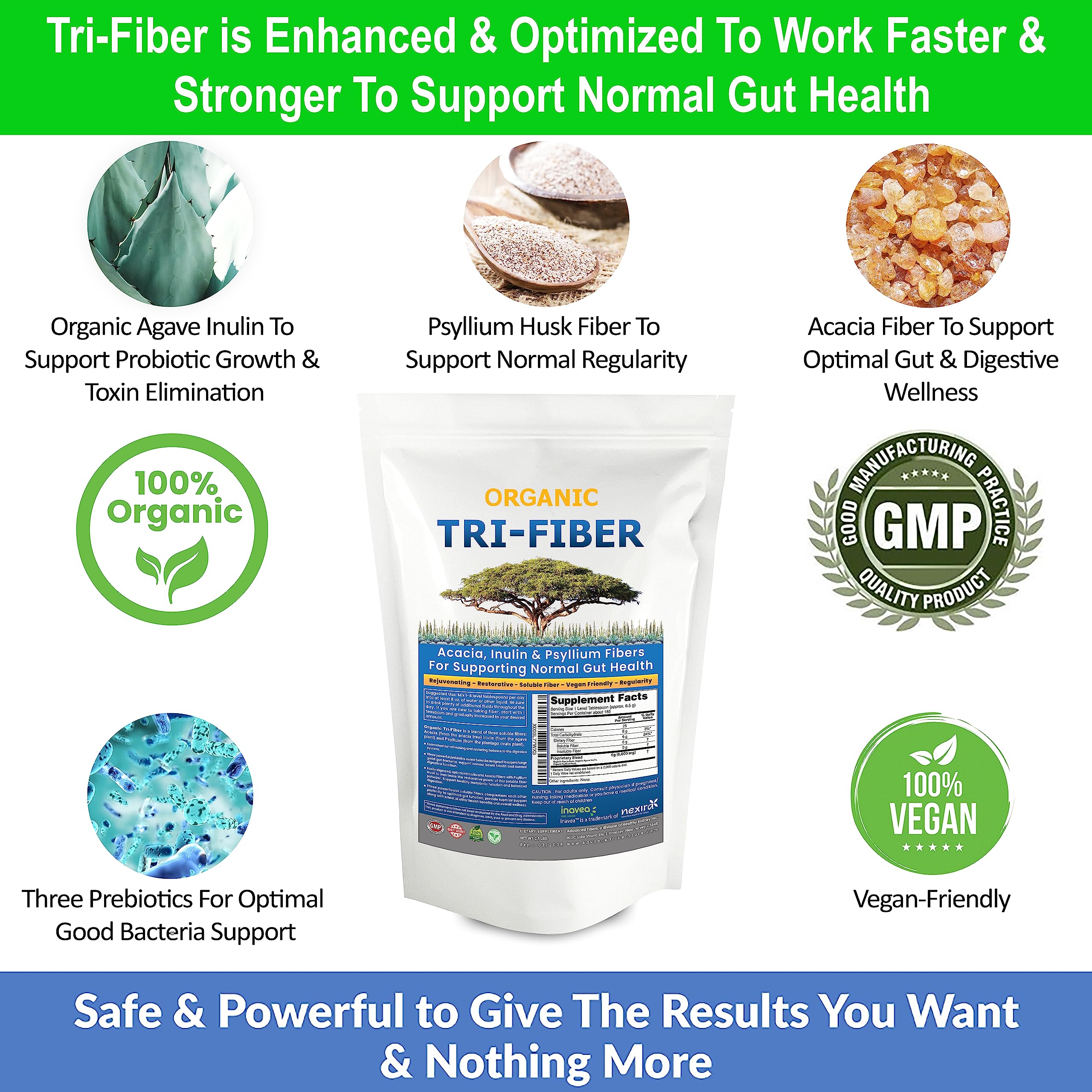 Kidney Restore Tri-Fiber Organic Soluble Fiber Powder, Unflavored High Fiber 3-in-1 Kidney Restore uk supplements