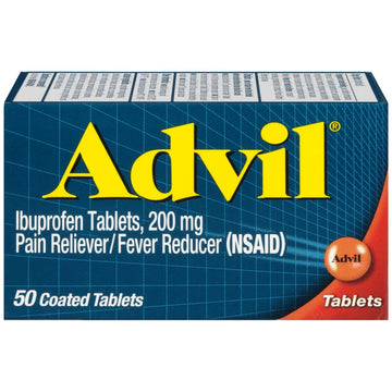 Advil Pain Reliever and Fever Reducer, Ibuprofen 200mg for Pain Relief - 50 Coated Tablets Advil uk supplements