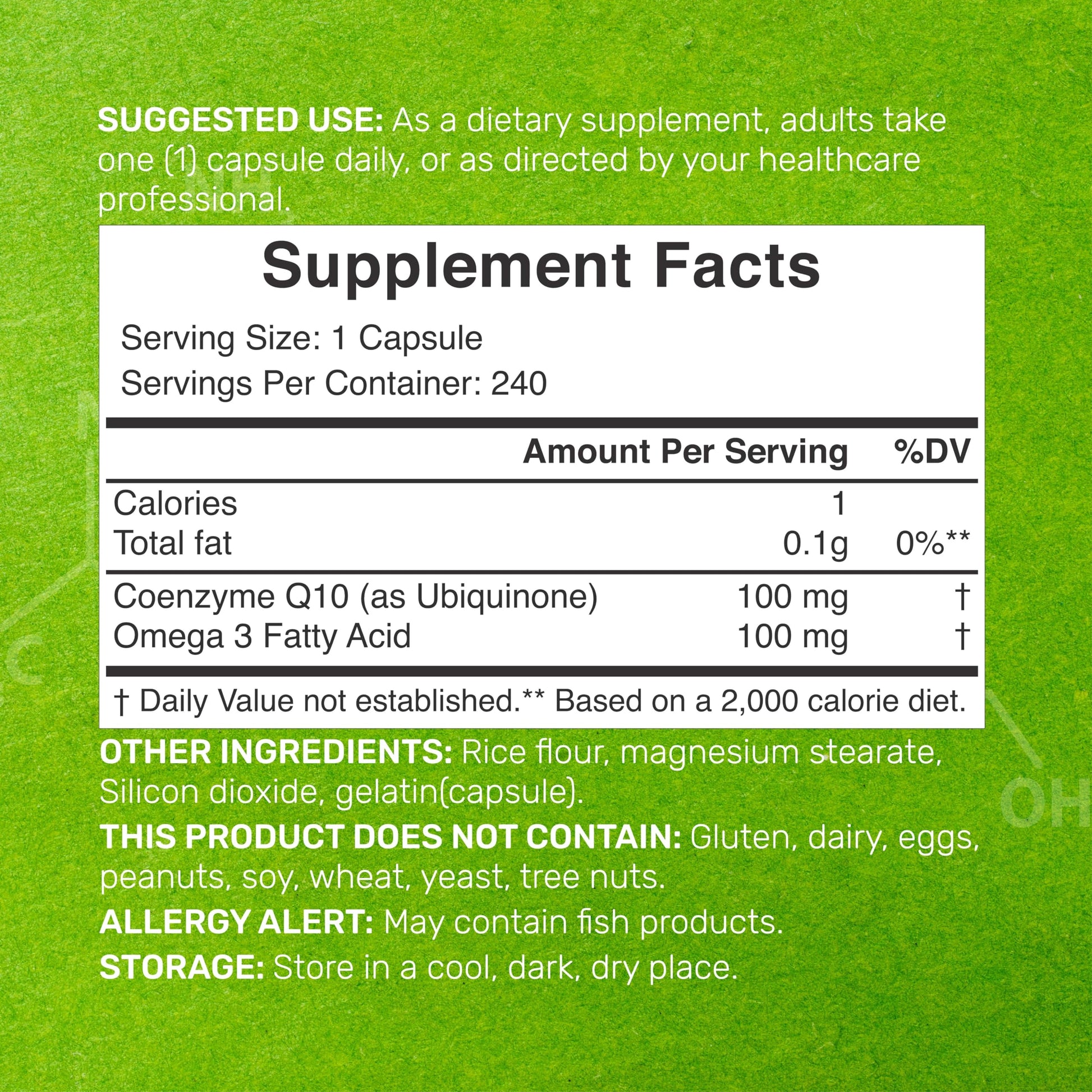 CoQ10 100mg, 240 Capsules – with Omega 3 Fatty Acid 100mg – Bioavailable Coenzyme DEAL SUPPLEMENT uk supplements
