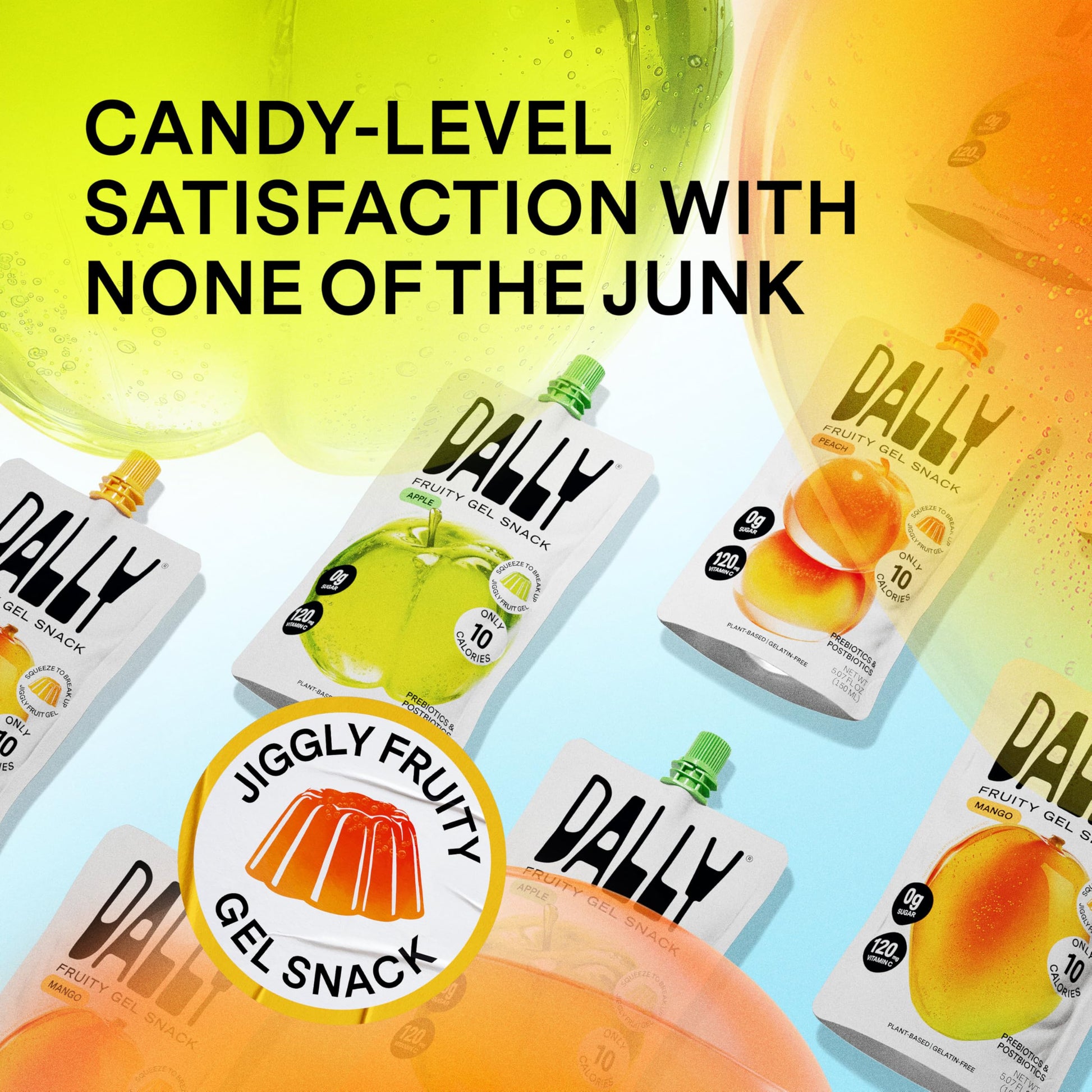 Dally Variety Pack [Mango, Peach & Apple] Drinkable Konjac Jelly 10 Pouches | 10-Calorie Keto, Gluten Free, Sugar Free Korean Fruit Snack | Prebiotics & Postbiotics for Skin, Immune, Weight Management DALLY uk supplements