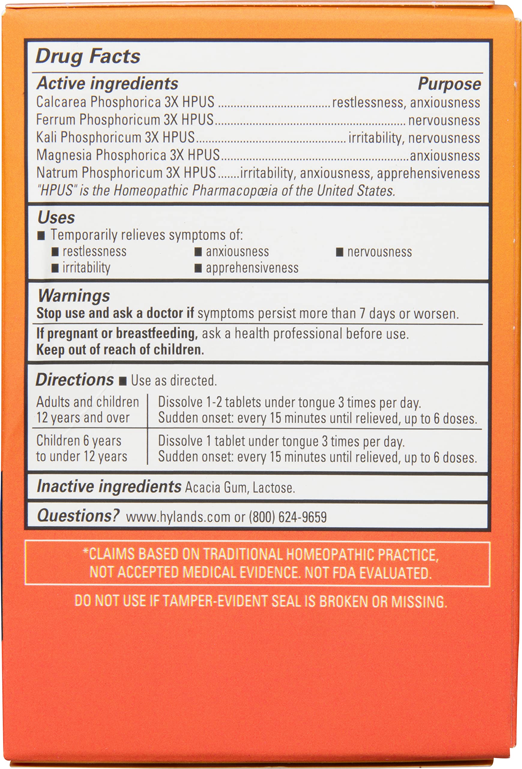 Hyland's Nerve Tonic Stress Relief Tablets, Natural Relief of Restlessness, Nervousness Hyland's uk supplements