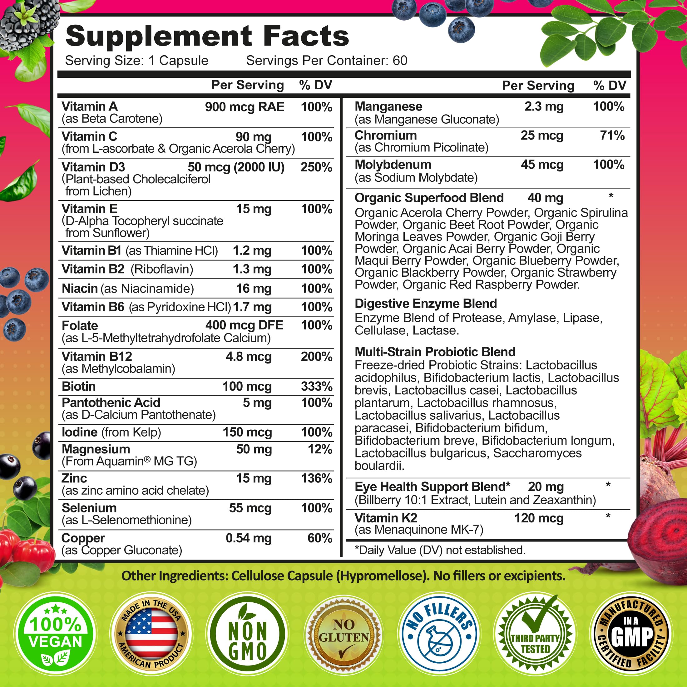Women's Daily Multivitamin 50 Plus - Vegan Methylated Multivitamin for Women 50 and Over with Biotin, Organic Superfoods & Lutein SUPPLEMENTS STUDIO uk supplements