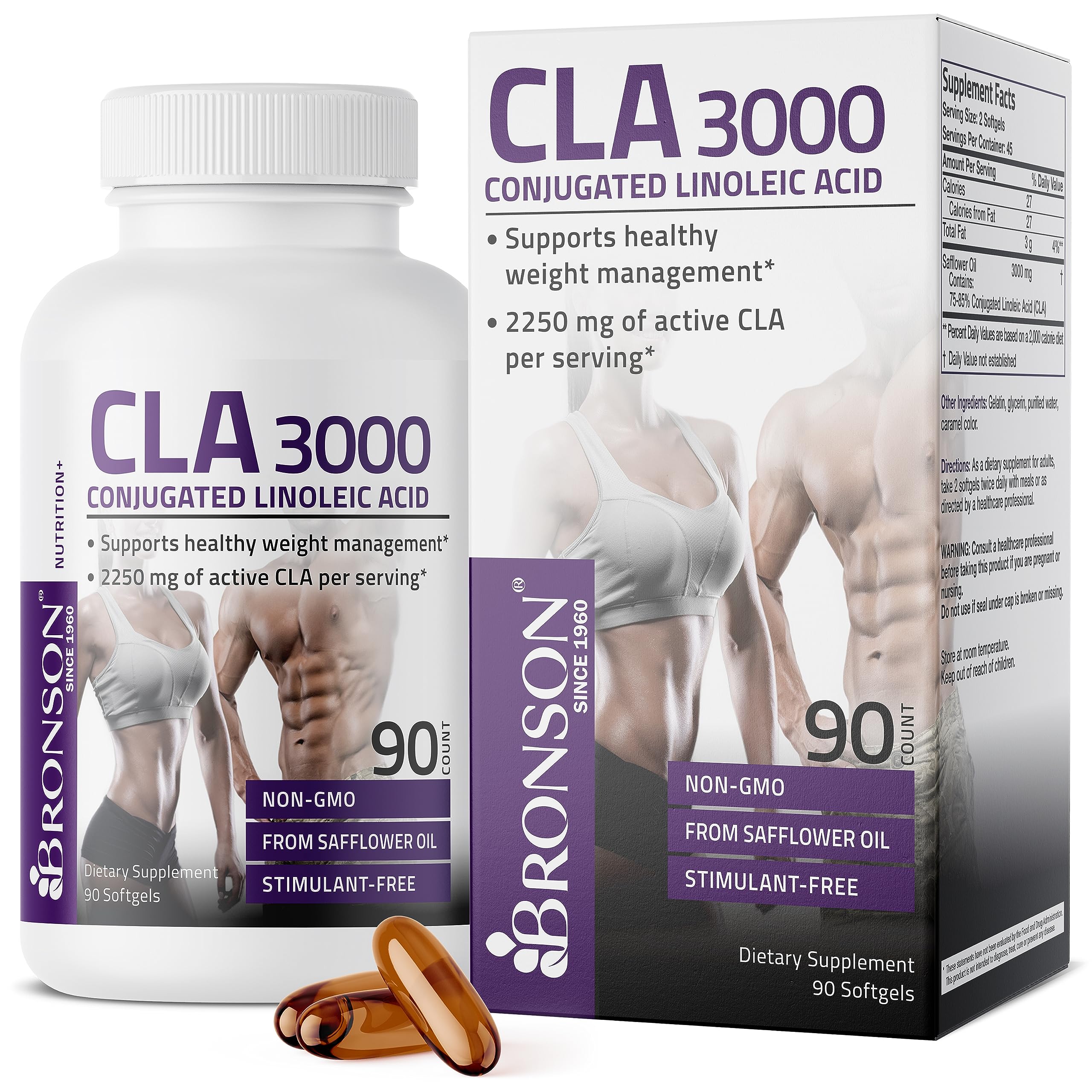 Bronson CLA 3000 Extra High Potency Supports Healthy Weight Managem Bronson uk supplements
