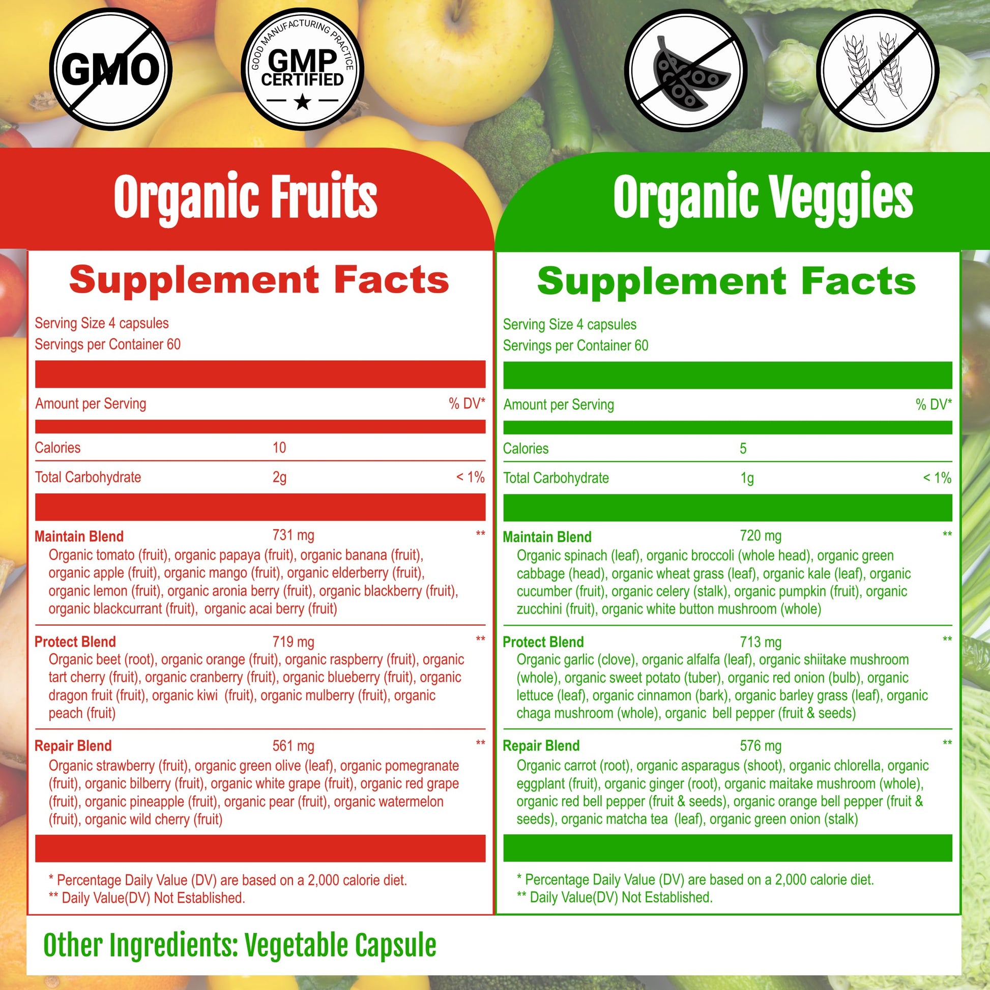 UpNourish Organic Fruits and Veggies Supplement - Support Diet Balance, Body Cleanse & Energy - 480 Fruits and Super Greens Capsules from Nature - Fruit and Vegetable Supplements for Adults & Kids UpNourish uk supplements