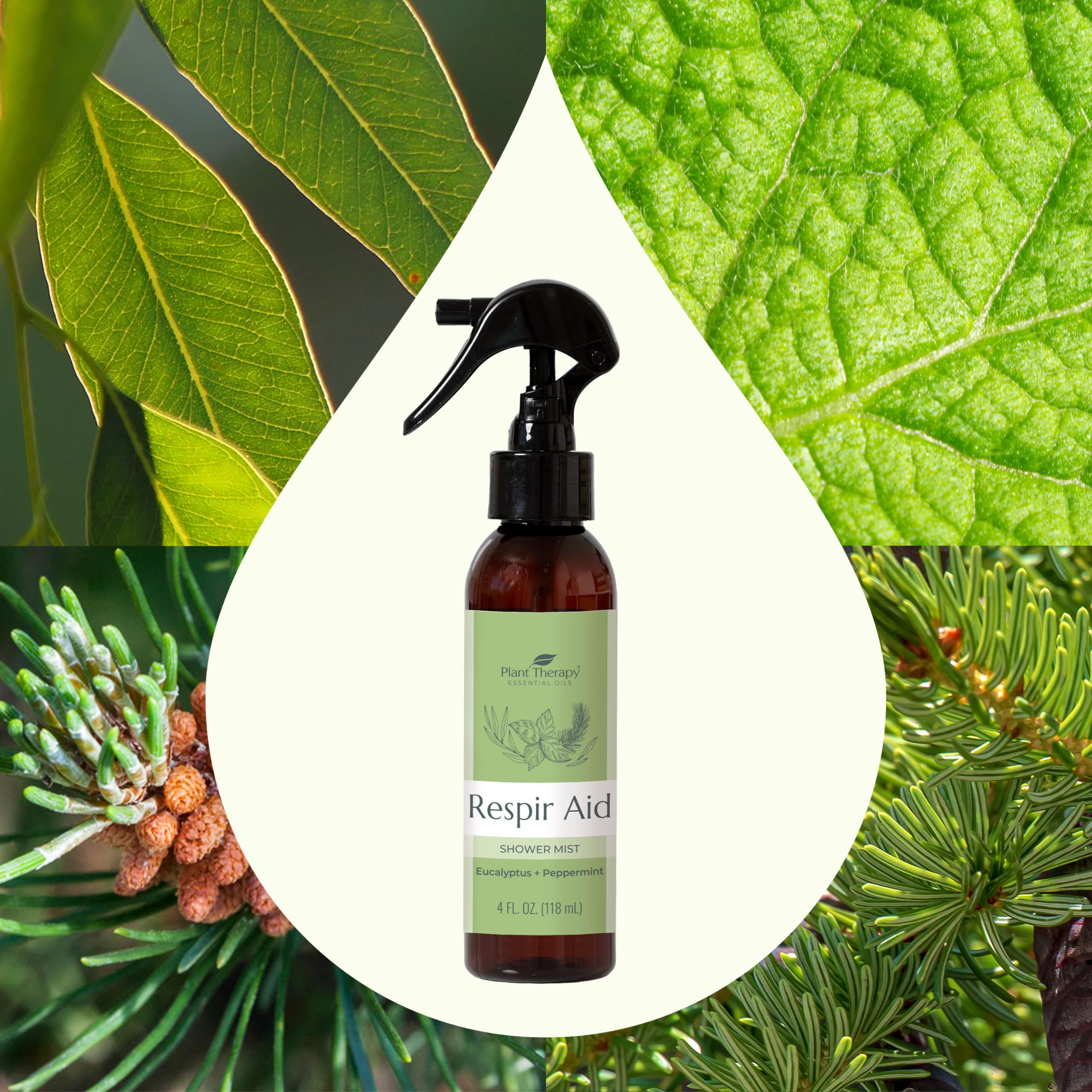 Plant Therapy Respir Aid Shower Mist 4 oz Refreshing & Crisp Aroma, Great to Help Clear Congestion Plant Therapy uk supplements